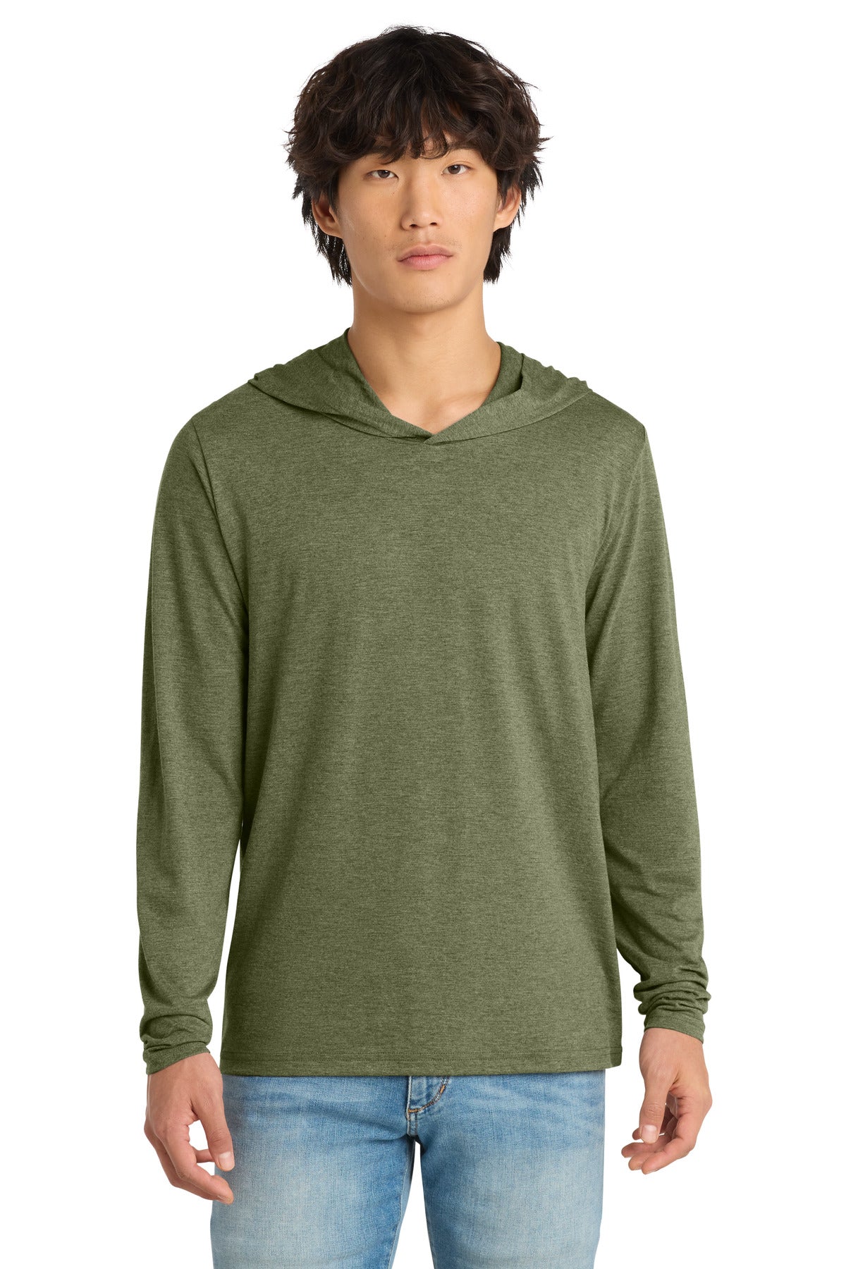 Custom Embroidery or DTF Print - District ®  Perfect Tri ®  Long Sleeve Hoodie. DM139