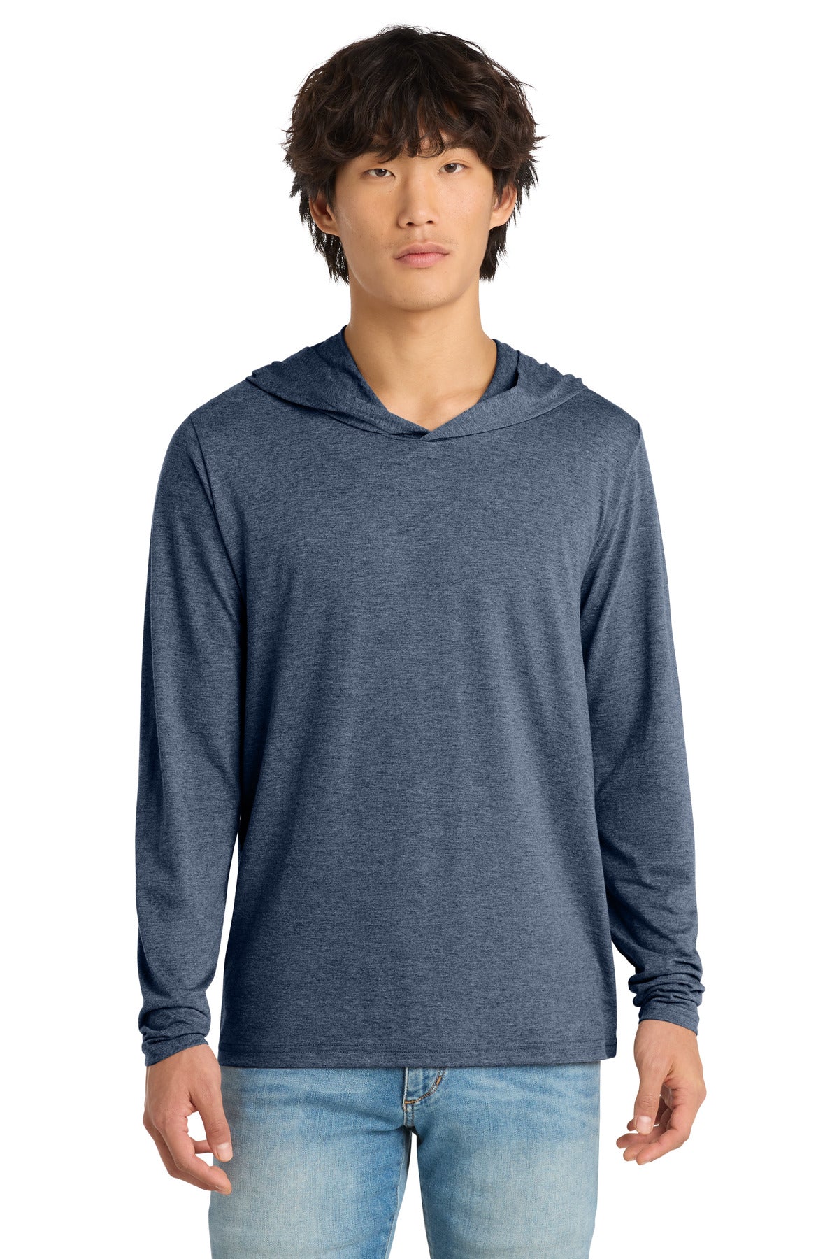 Custom Embroidery or DTF Print - District ®  Perfect Tri ®  Long Sleeve Hoodie. DM139