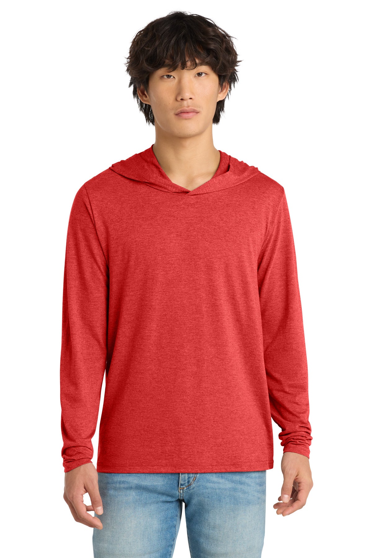 Custom Embroidery or DTF Print - District ®  Perfect Tri ®  Long Sleeve Hoodie. DM139
