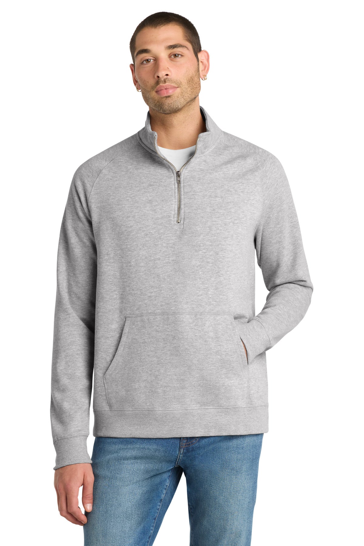 Custom Embroidery or DTF Print - District ®  Lightweight Fleece 1/4-Zip. DM392