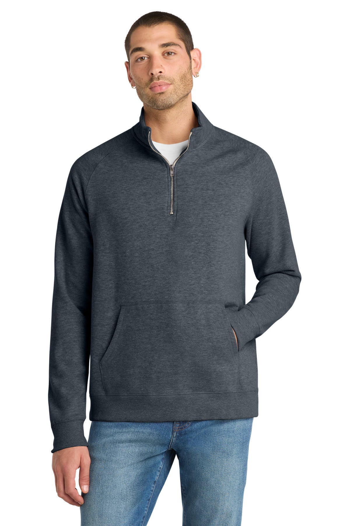 Custom Embroidery or DTF Print - District ®  Lightweight Fleece 1/4-Zip. DM392