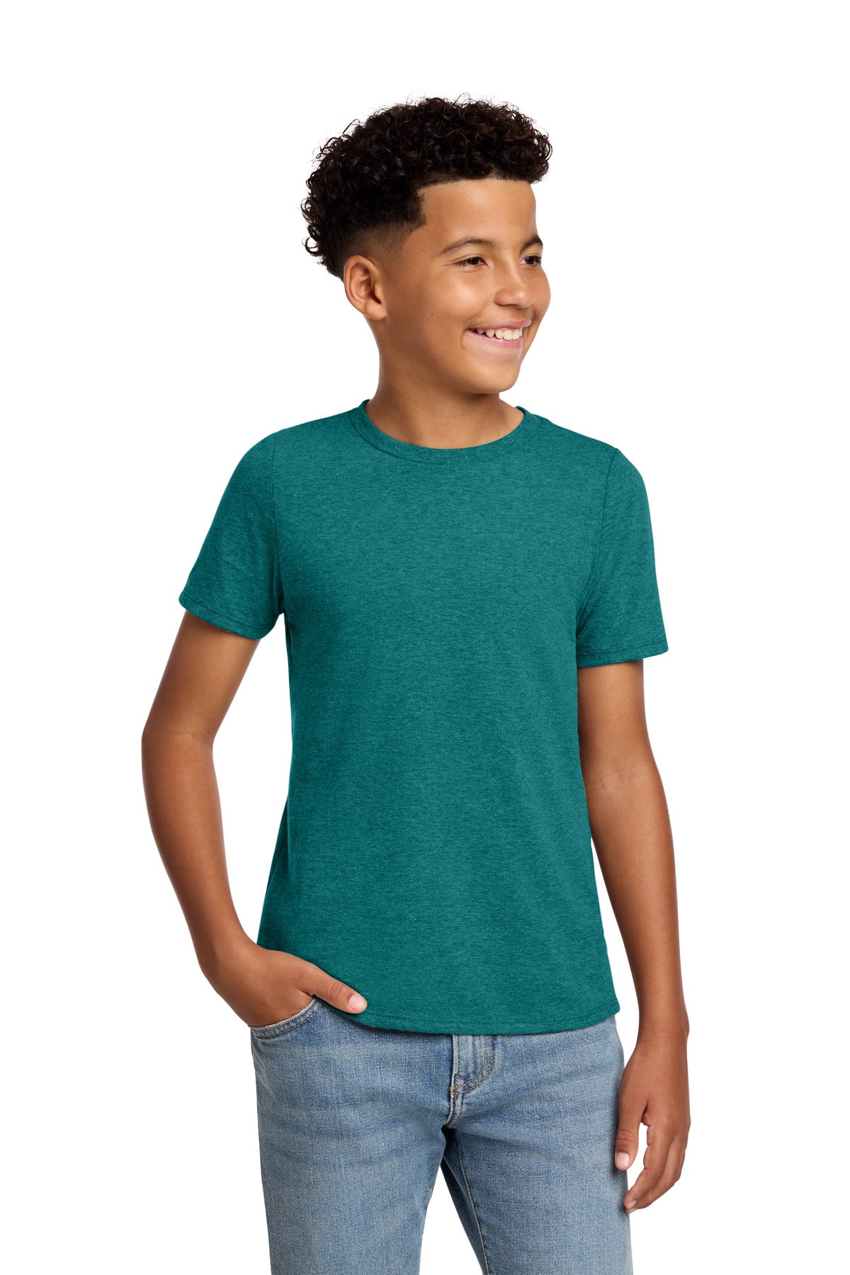 Custom Embroidery or DTF Print - District ®  Youth Perfect Blend ®  CVC Tee DT108Y