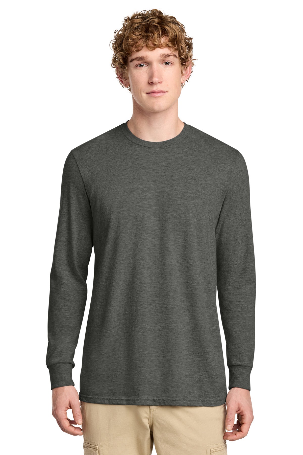Custom Embroidery or DTF Print - District ®  Perfect Blend ®  CVC Long Sleeve Tee DT109