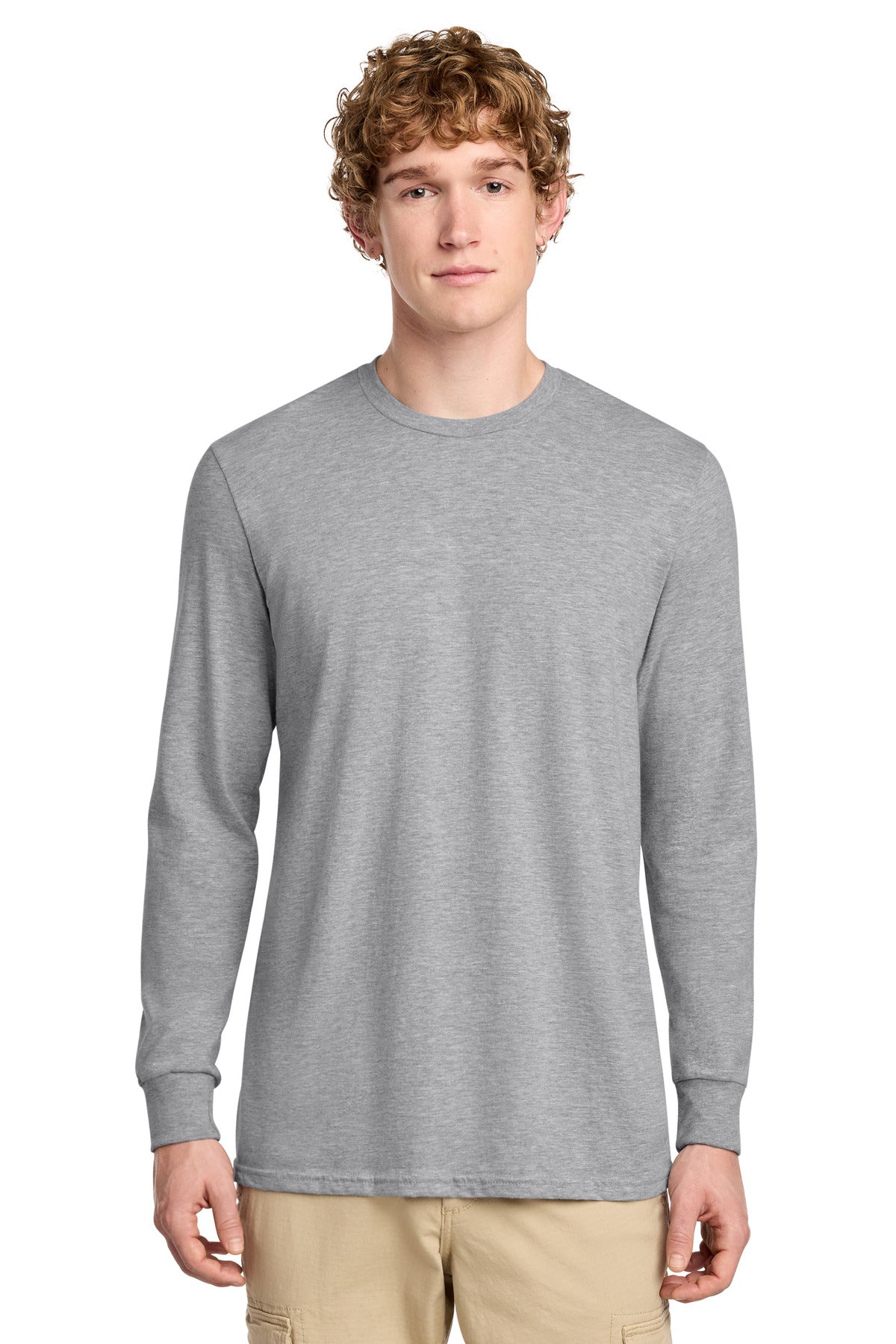 Custom Embroidery or DTF Print - District ®  Perfect Blend ®  CVC Long Sleeve Tee DT109