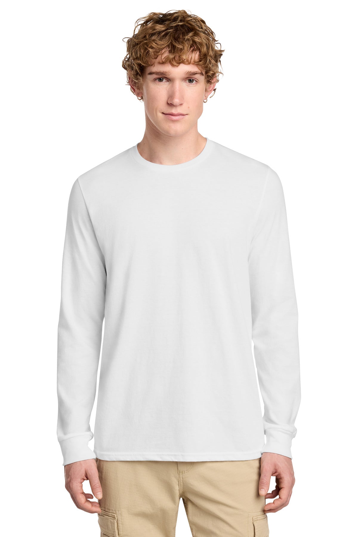 Custom Embroidery or DTF Print - District ®  Perfect Blend ®  CVC Long Sleeve Tee DT109