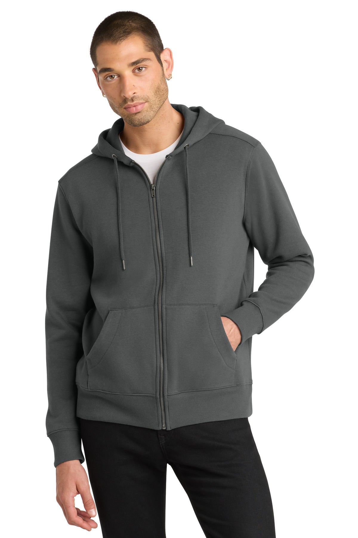 Custom Embroidery or DTF Print - District  ®  Perfect Weight  ®  Fleece Full-Zip Hoodie DT1103