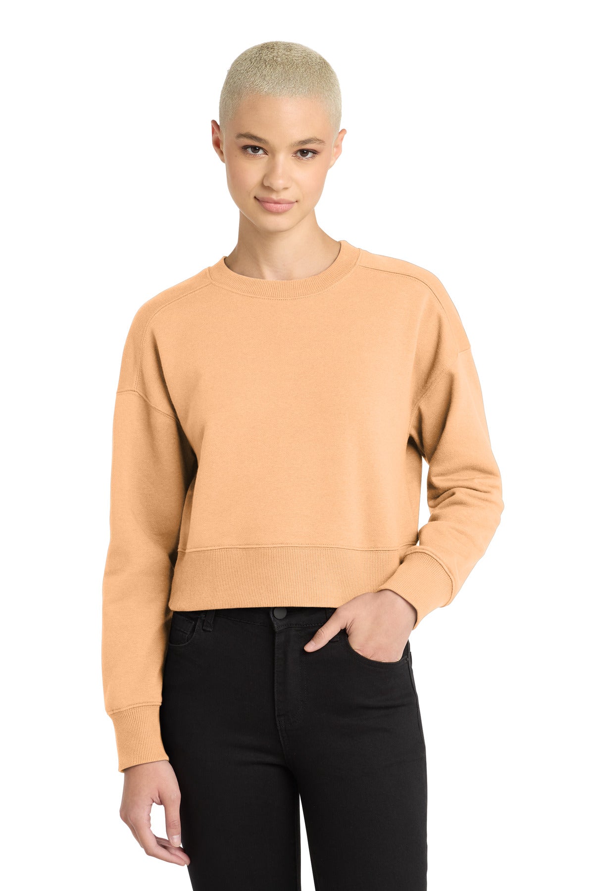 Custom Embroidery or DTF Print - District  ®  Women's Perfect Weight  ®  Fleece Cropped Crew DT1105