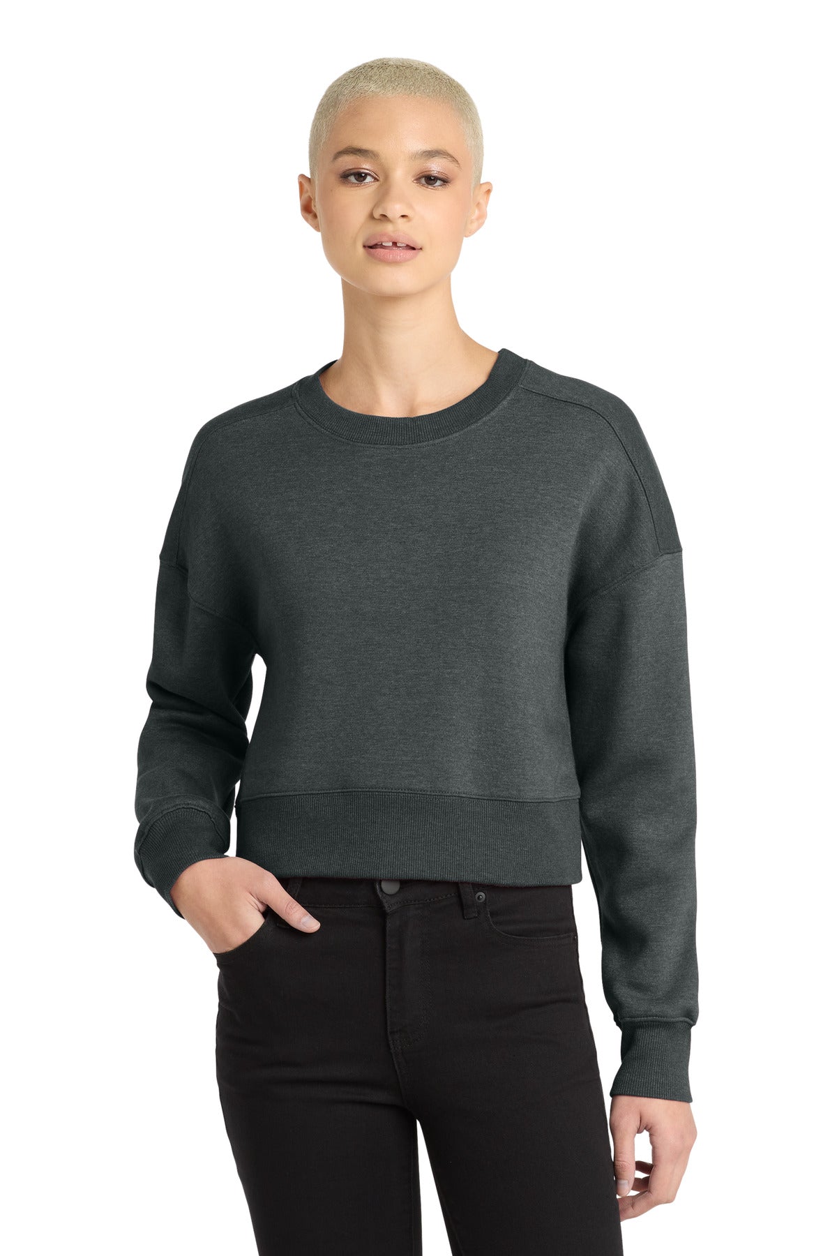 Custom Embroidery or DTF Print - District  ®  Women's Perfect Weight  ®  Fleece Cropped Crew DT1105