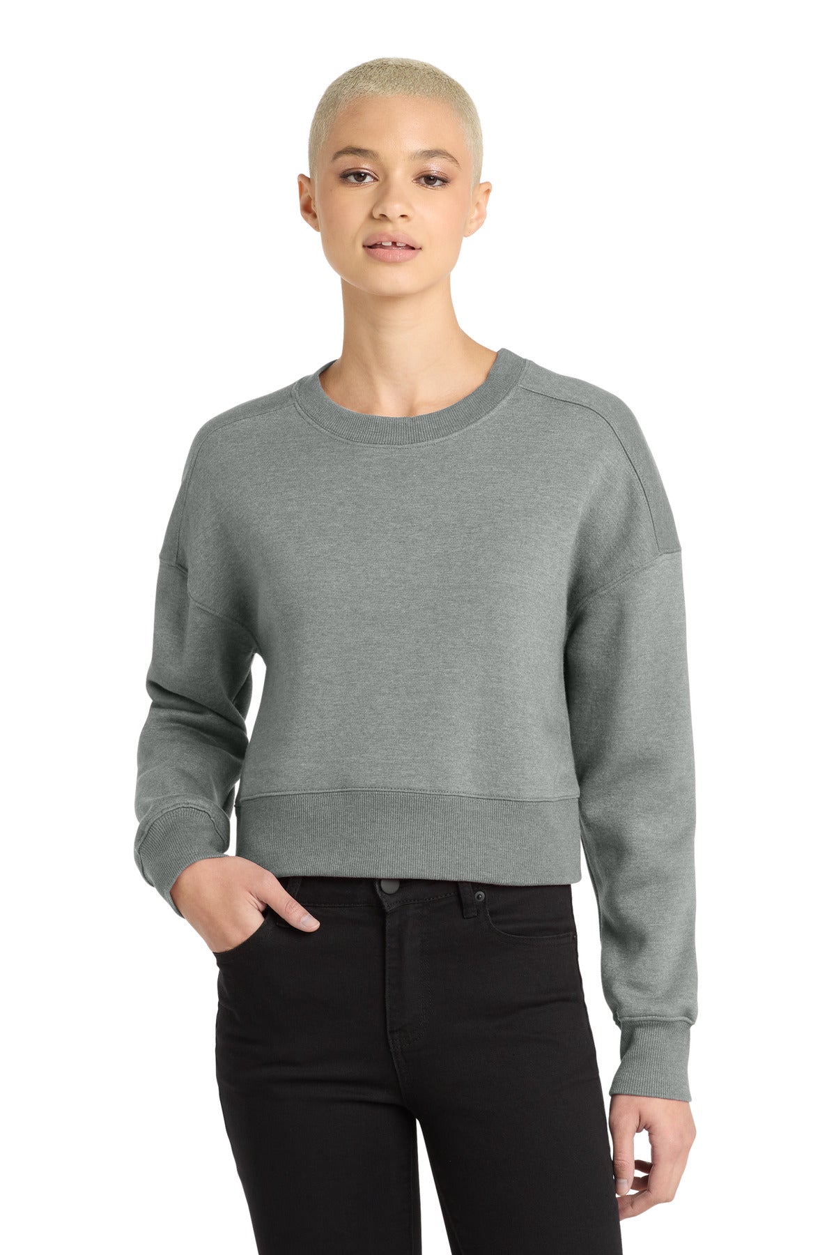 Custom Embroidery or DTF Print - District  ®  Women's Perfect Weight  ®  Fleece Cropped Crew DT1105