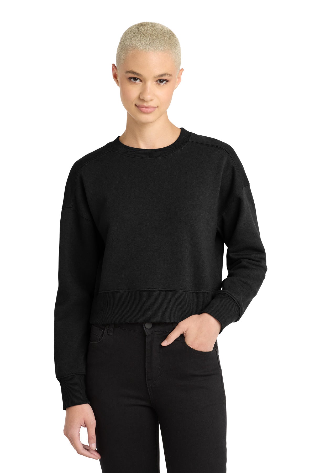 Custom Embroidery or DTF Print - District  ®  Women's Perfect Weight  ®  Fleece Cropped Crew DT1105
