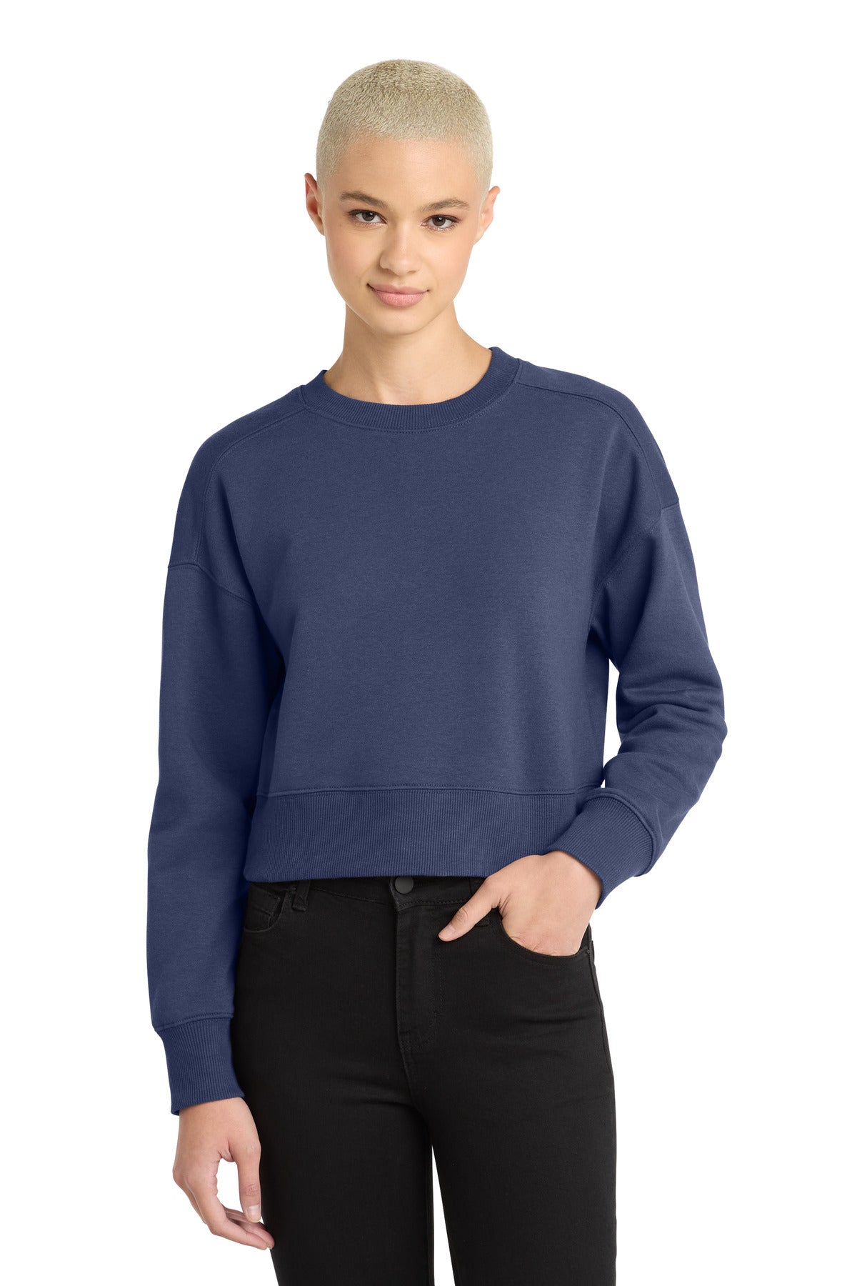 Custom Embroidery or DTF Print - District  ®  Women's Perfect Weight  ®  Fleece Cropped Crew DT1105