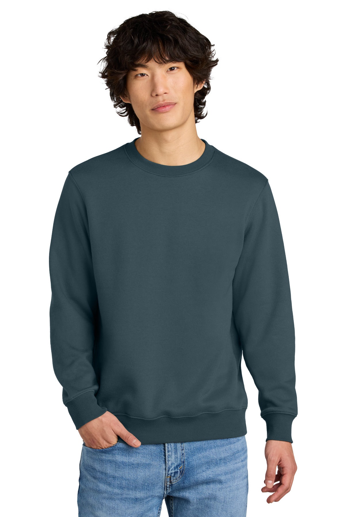 Custom Embroidery or DTF Print - District ®  Perfect Weight ®  Fleece Crew DT1106