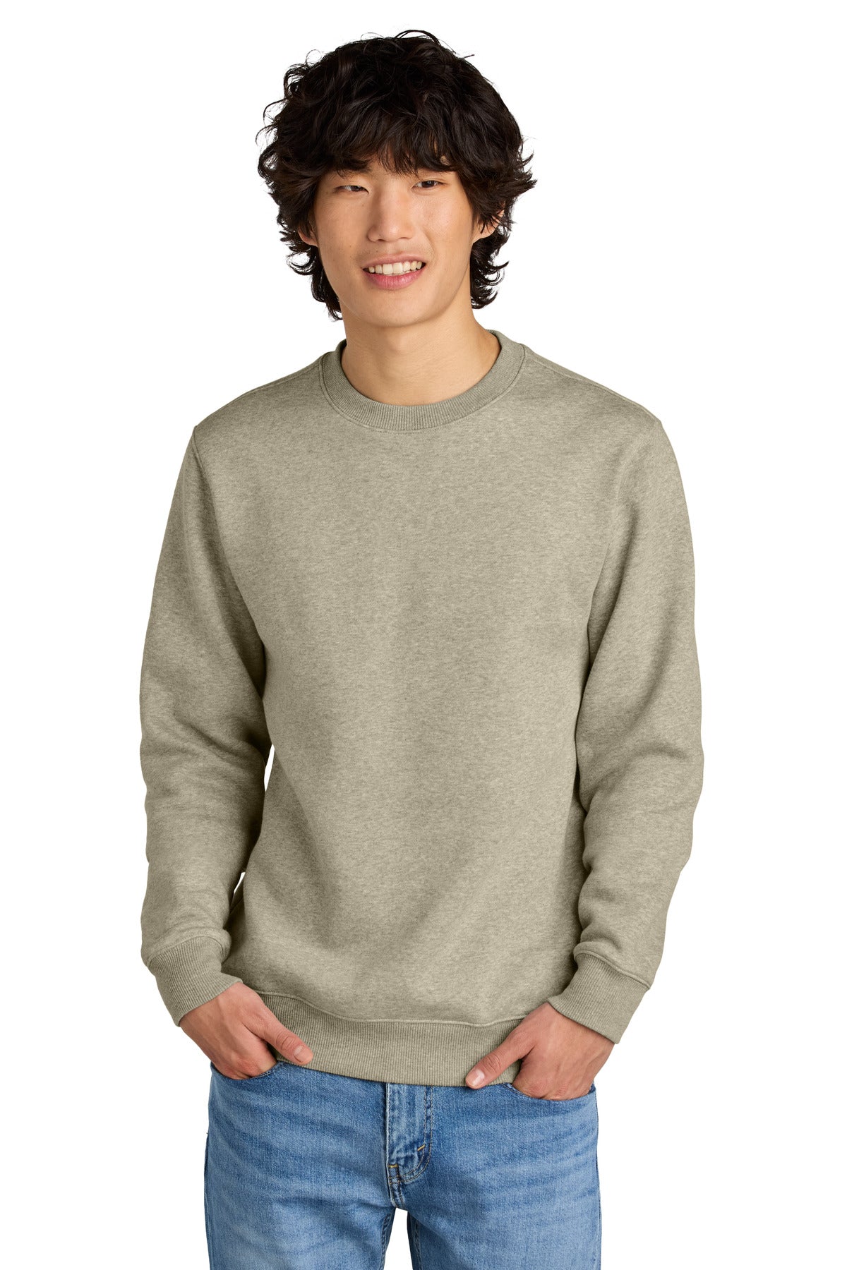 Custom Embroidery or DTF Print - District ®  Perfect Weight ®  Fleece Crew DT1106
