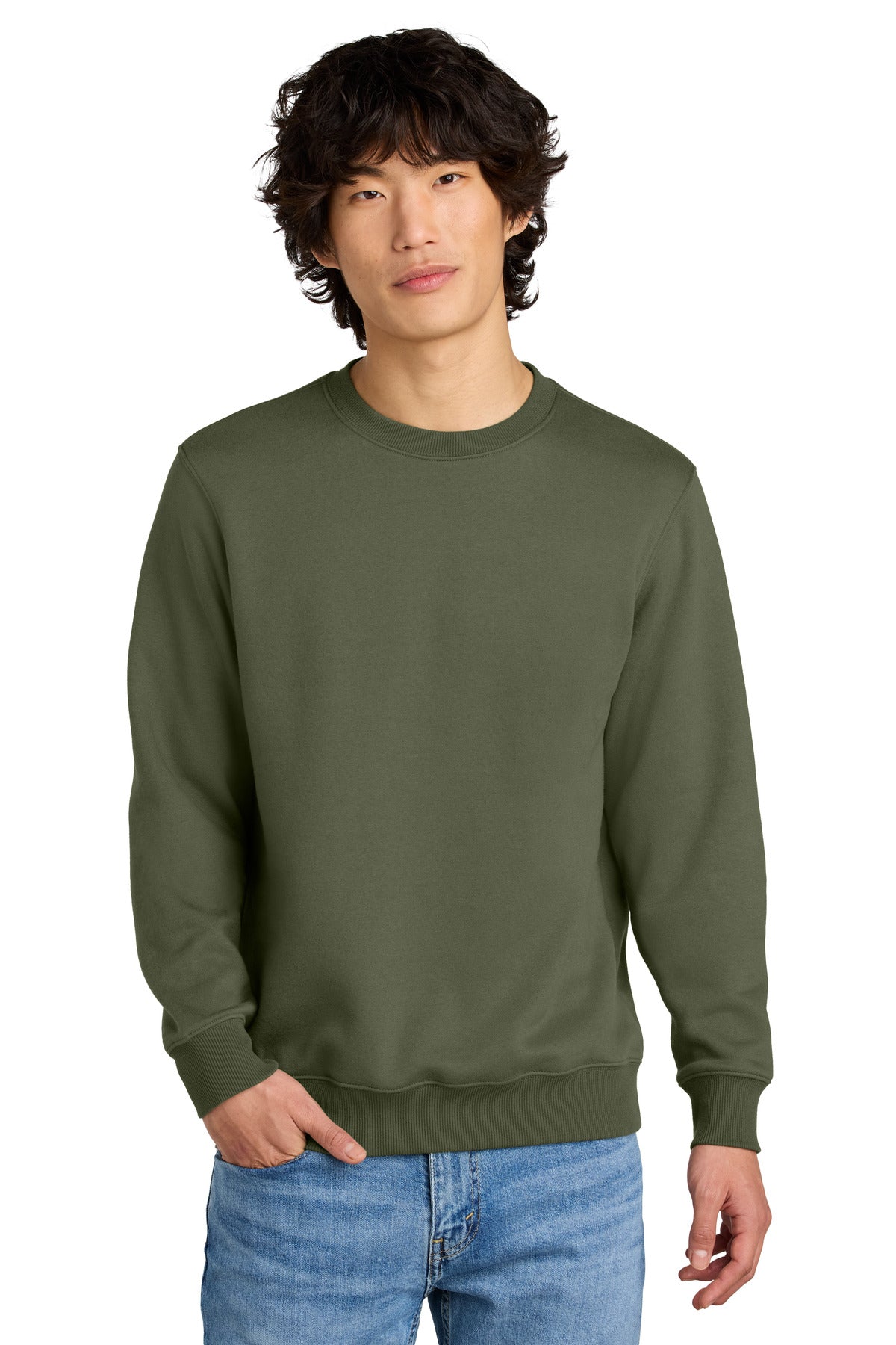Custom Embroidery or DTF Print - District ®  Perfect Weight ®  Fleece Crew DT1106