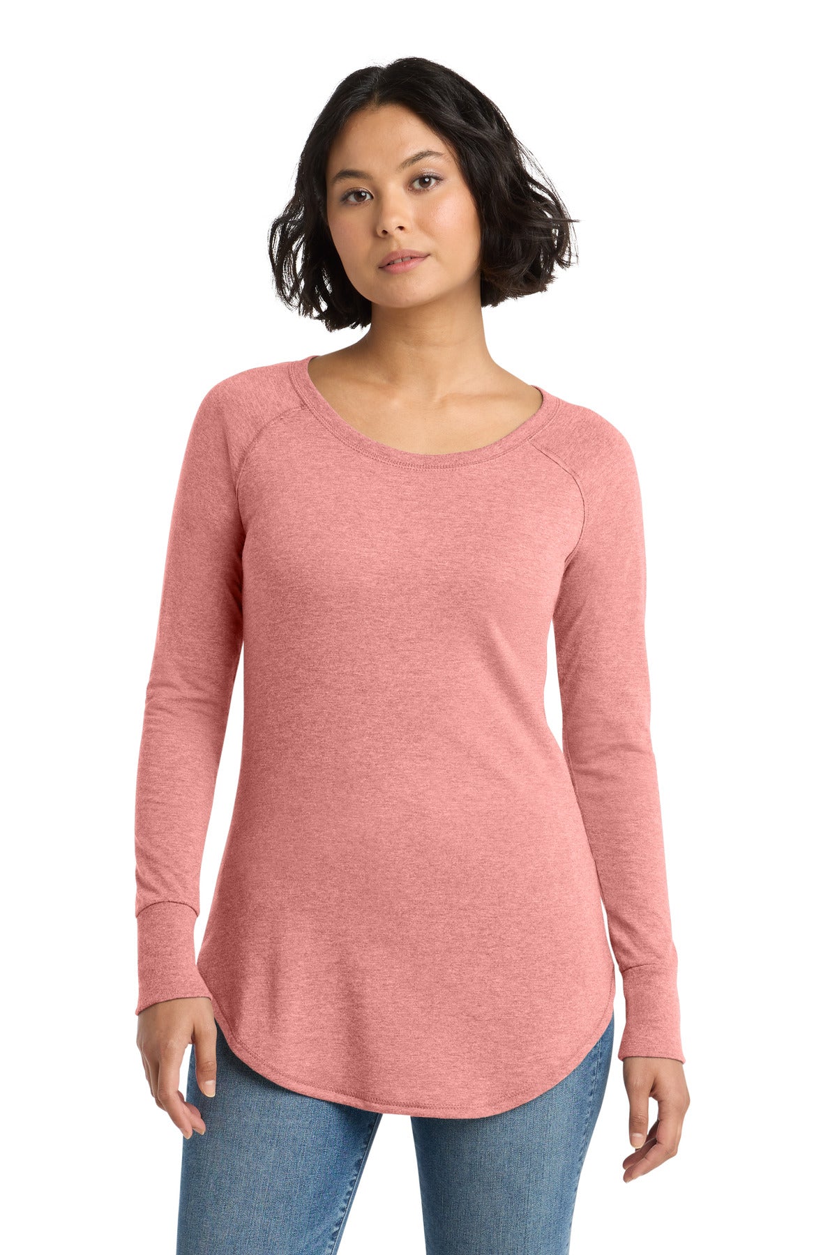 Custom Embroidery or DTF Print - District  ®  Women's Perfect Tri  ®  Long Sleeve Tunic Tee. DT132L