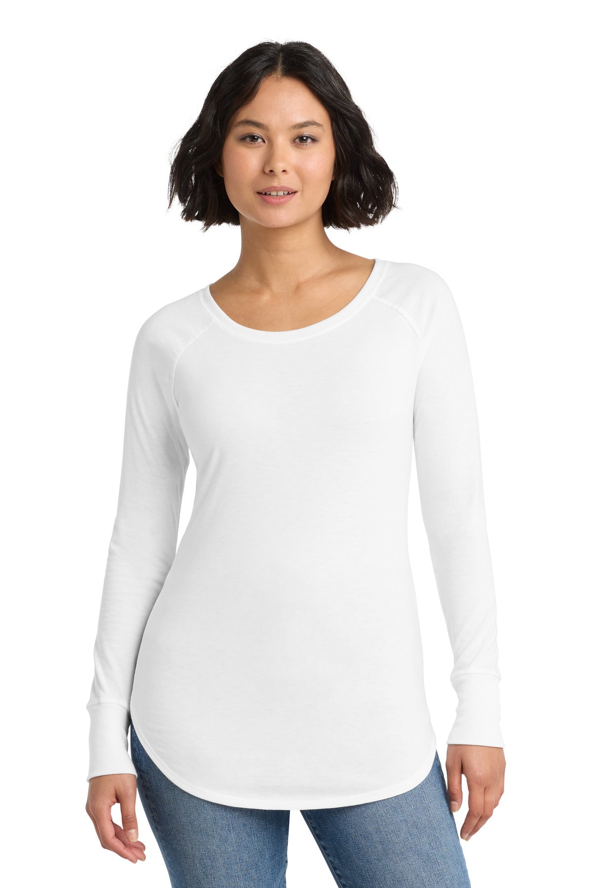 Custom Embroidery or DTF Print - District  ®  Women's Perfect Tri  ®  Long Sleeve Tunic Tee. DT132L