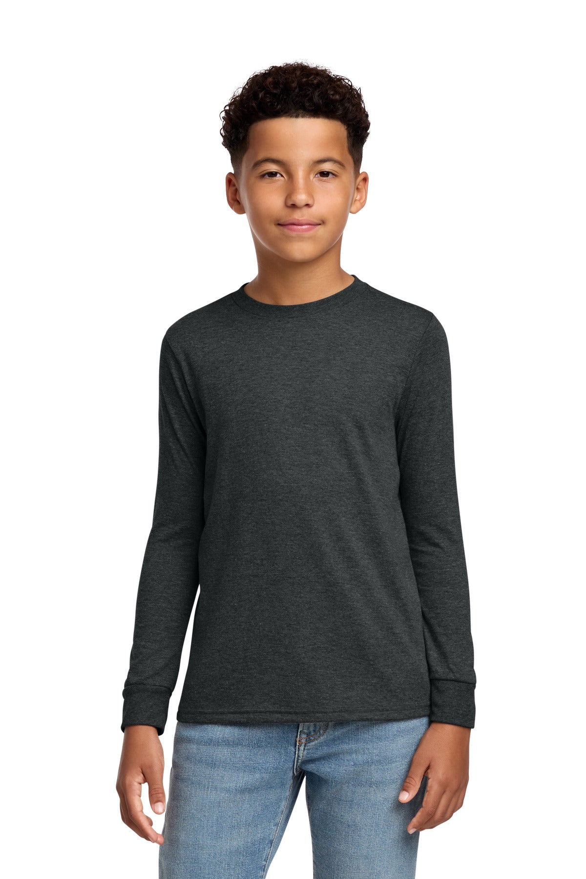 Custom Embroidery or DTF Print - District ®  Youth Perfect Tri ®  Long Sleeve Tee DT132Y