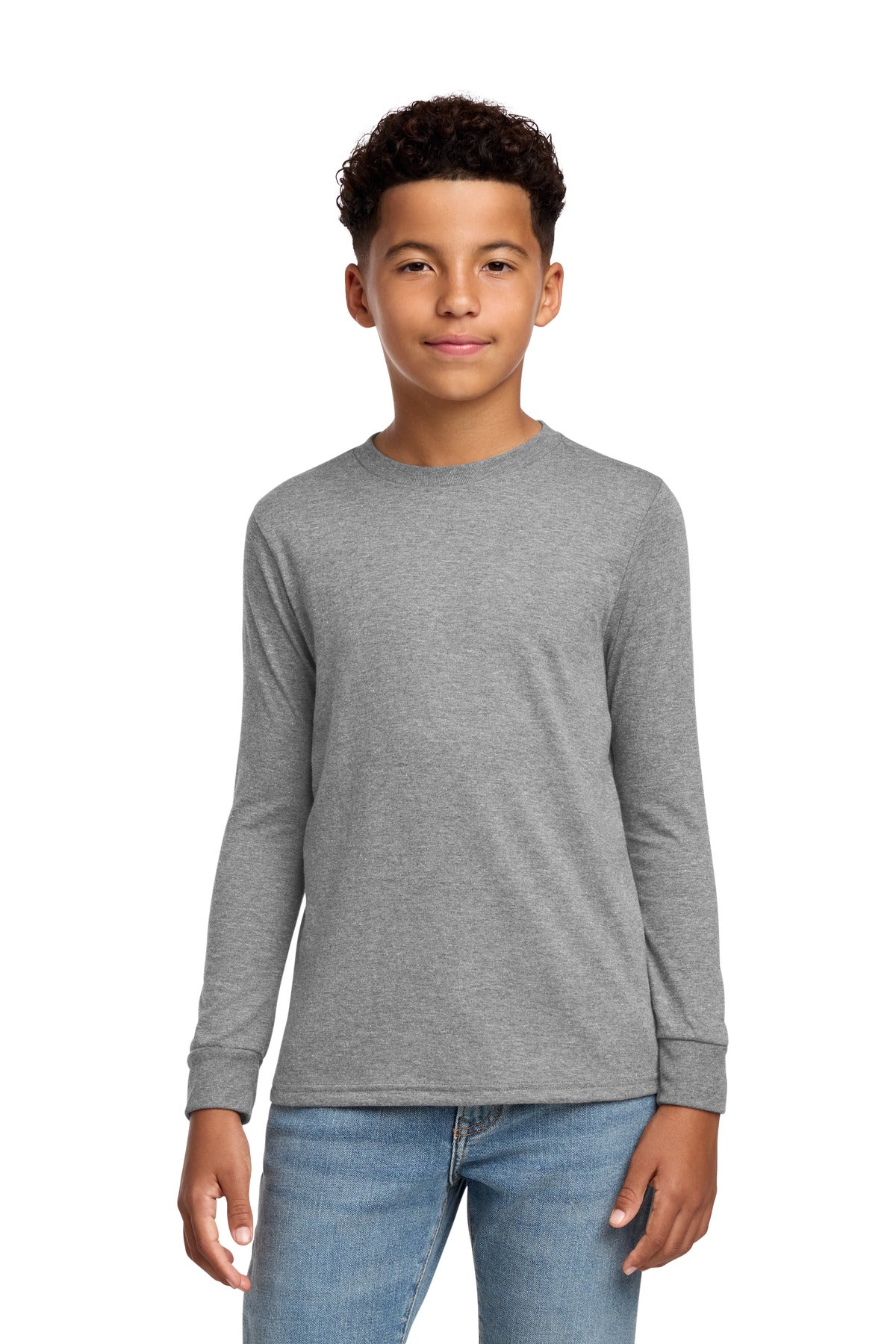 Custom Embroidery or DTF Print - District ®  Youth Perfect Tri ®  Long Sleeve Tee DT132Y
