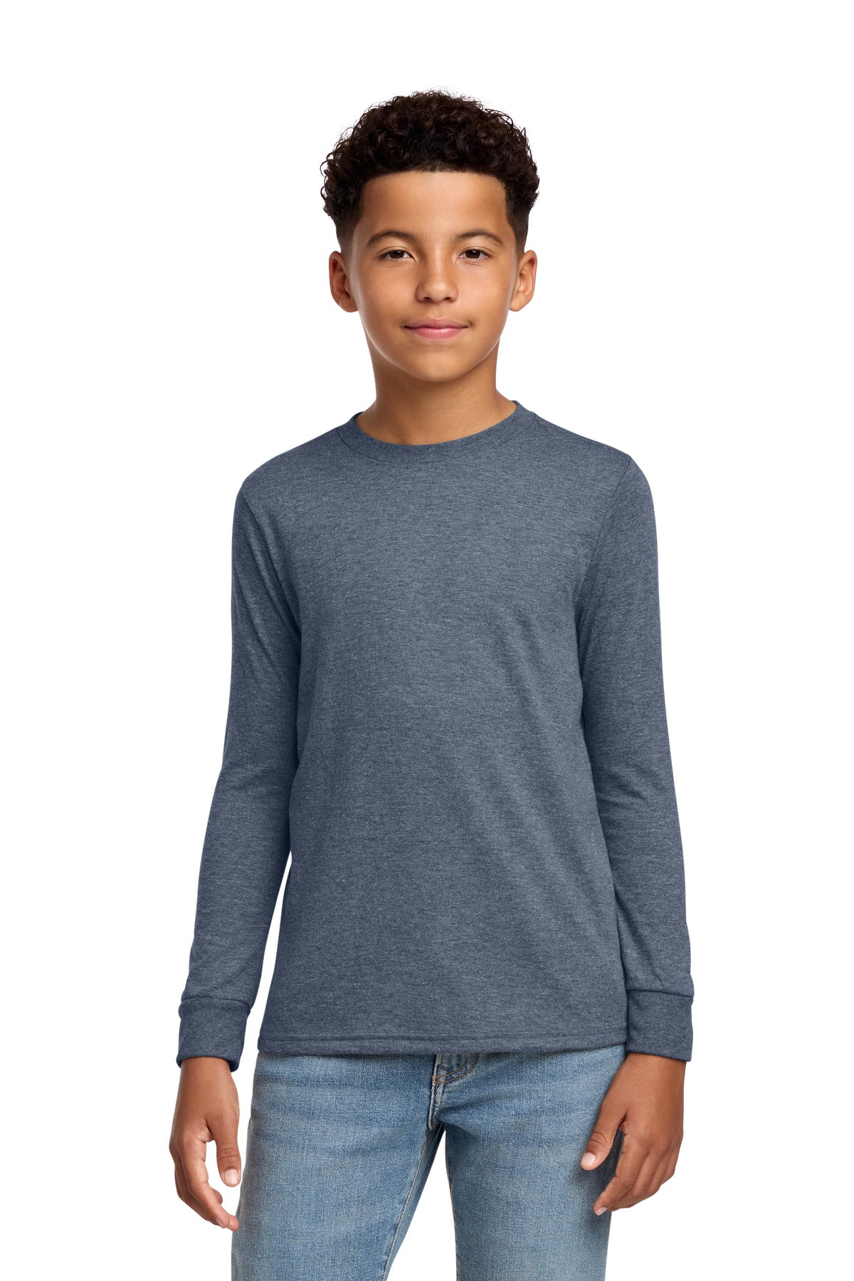 Custom Embroidery or DTF Print - District ®  Youth Perfect Tri ®  Long Sleeve Tee DT132Y