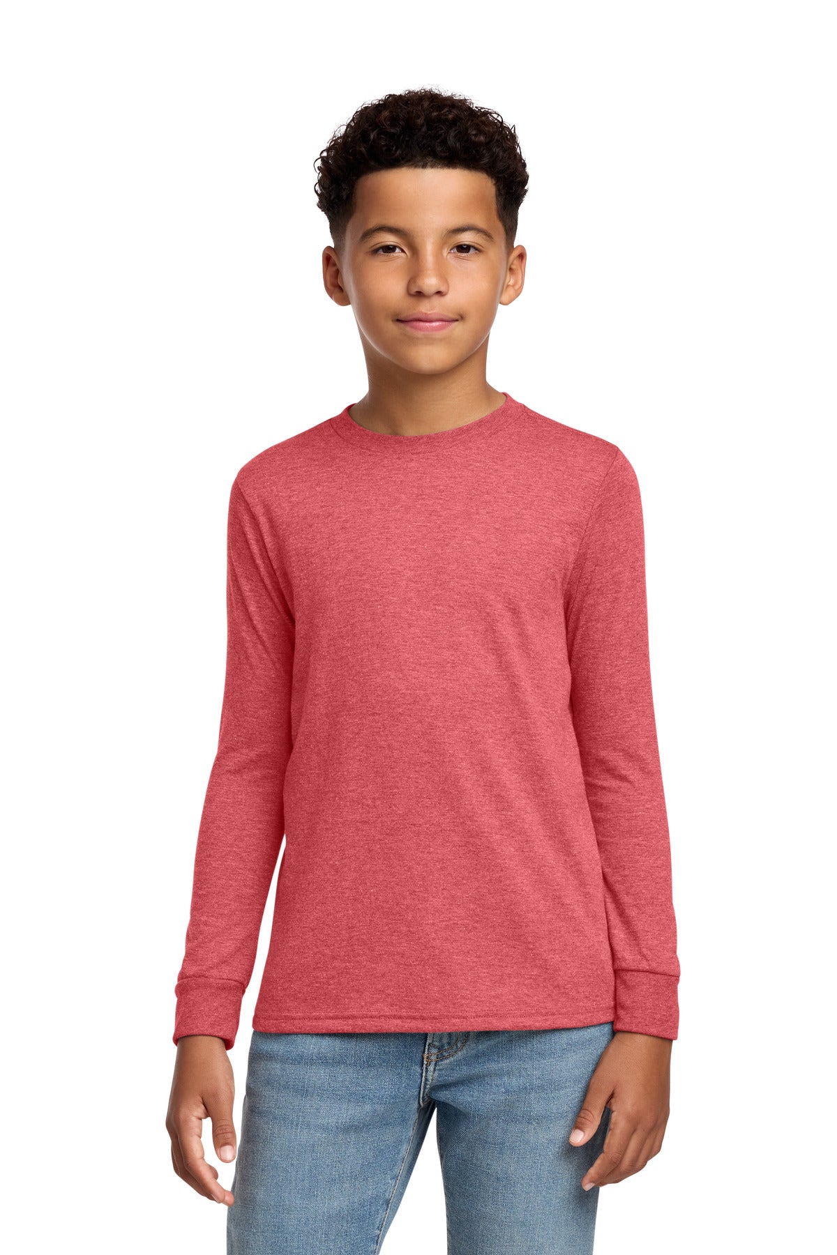 Custom Embroidery or DTF Print - District ®  Youth Perfect Tri ®  Long Sleeve Tee DT132Y