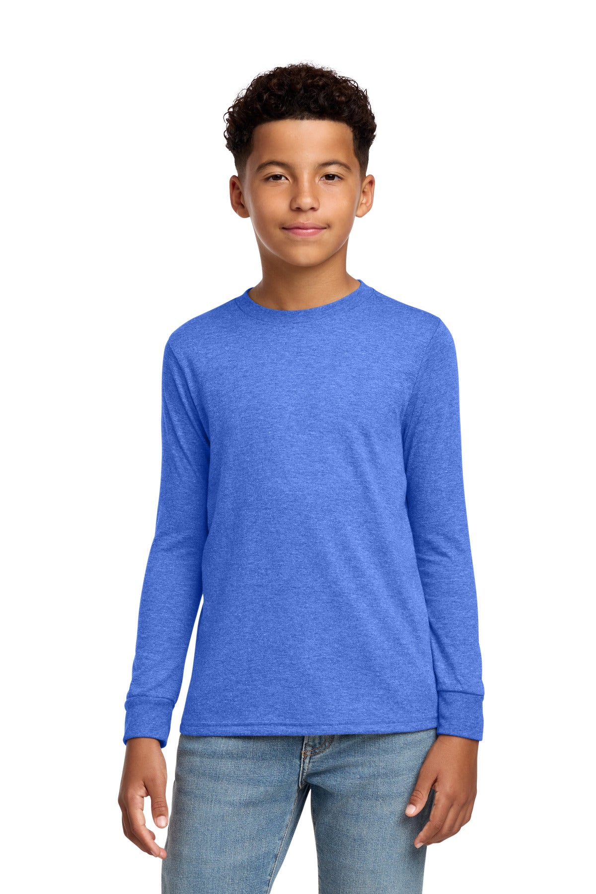 Custom Embroidery or DTF Print - District ®  Youth Perfect Tri ®  Long Sleeve Tee DT132Y