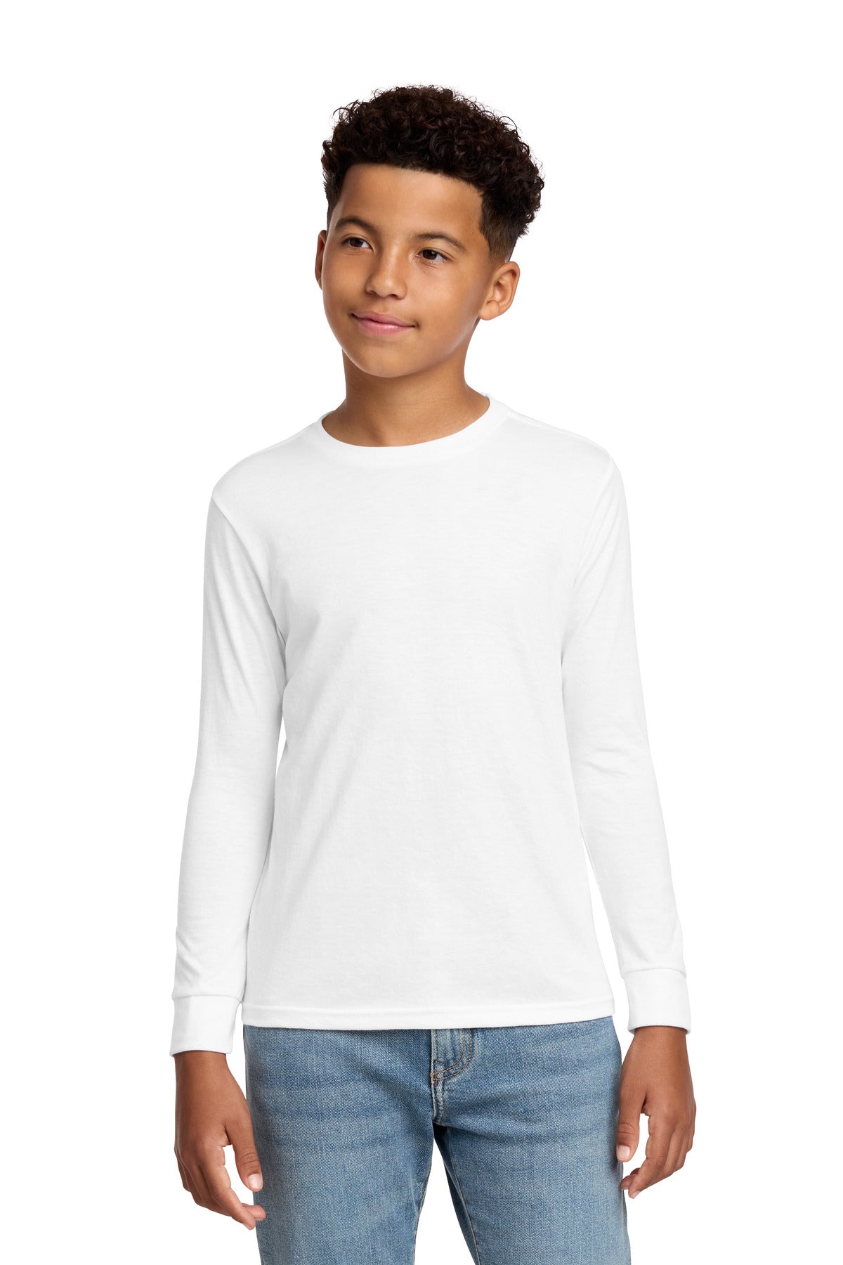 Custom Embroidery or DTF Print - District ®  Youth Perfect Tri ®  Long Sleeve Tee DT132Y
