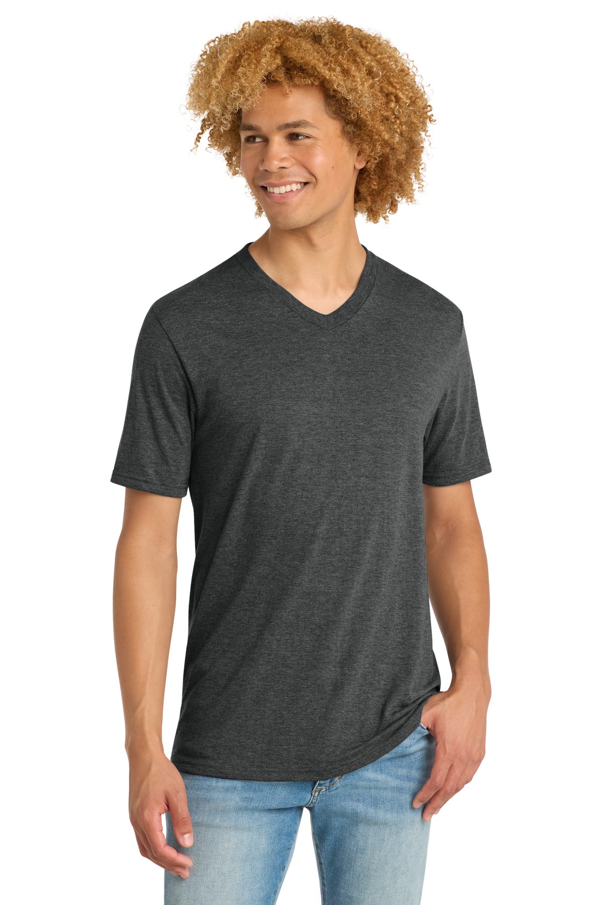 Custom Embroidery or DTF Print - District  ®   Perfect Tri ®  V-Neck Tee. DT1350