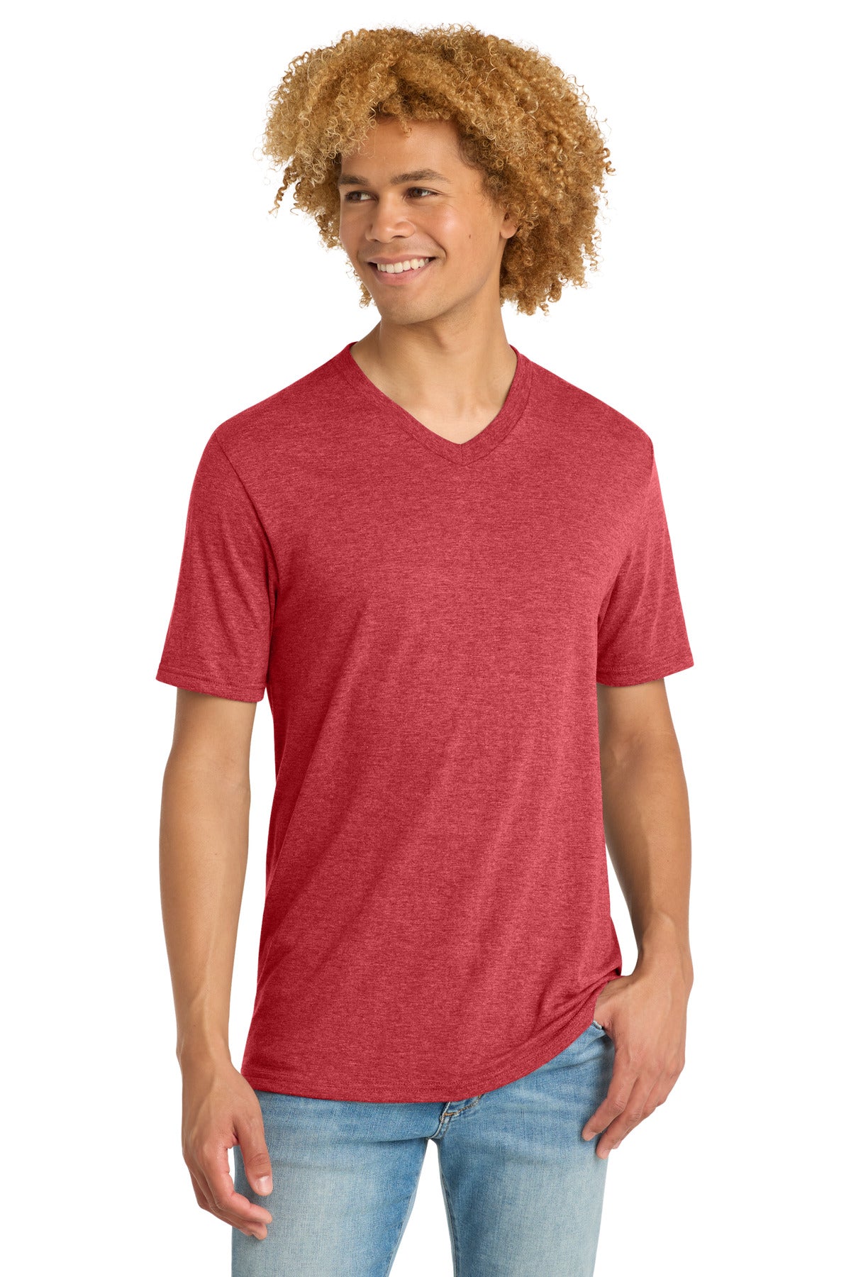 Custom Embroidery or DTF Print - District  ®   Perfect Tri ®  V-Neck Tee. DT1350