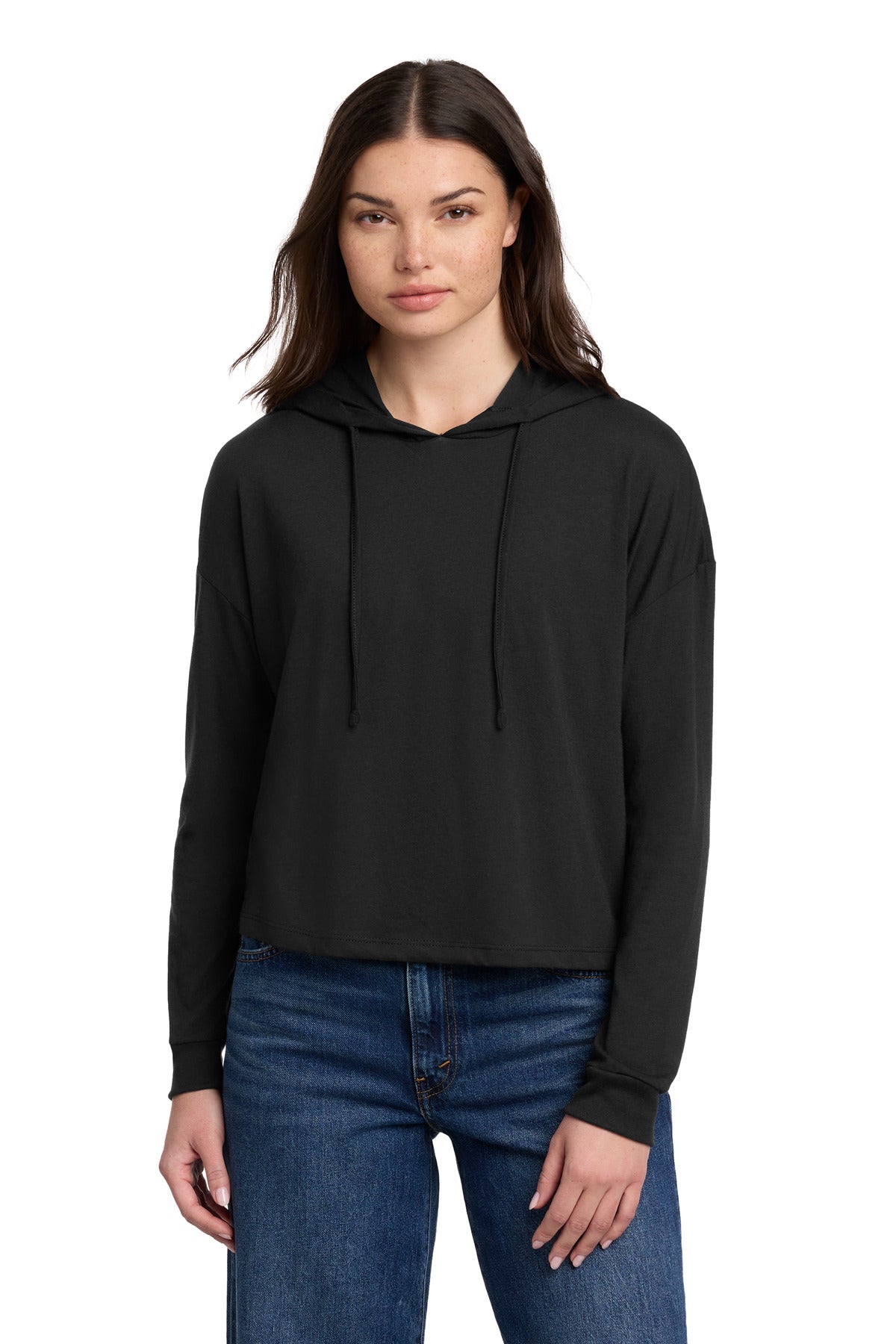 Custom Embroidery or DTF Print - District ®  Women's Perfect Tri ®  Midi Long Sleeve Hoodie DT1390L