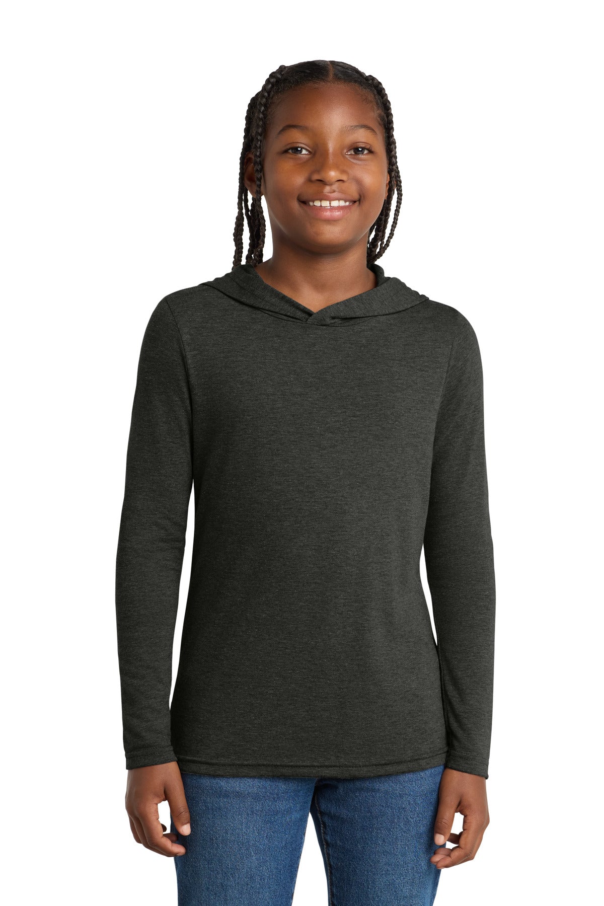 Custom Embroidery or DTF Print - District  ®  Youth Perfect Tri  ®  Long Sleeve Hoodie DT139Y