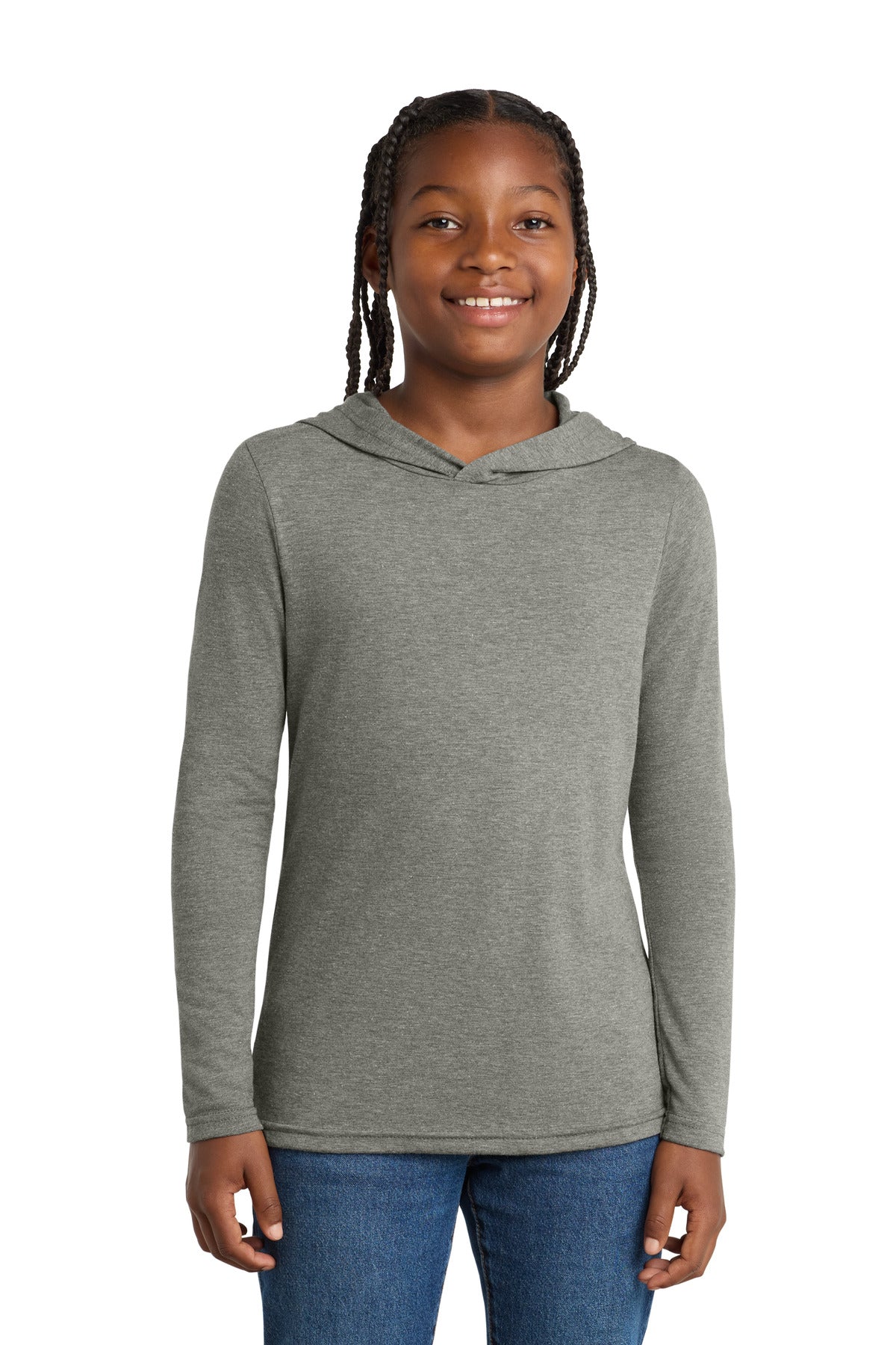 Custom Embroidery or DTF Print - District  ®  Youth Perfect Tri  ®  Long Sleeve Hoodie DT139Y