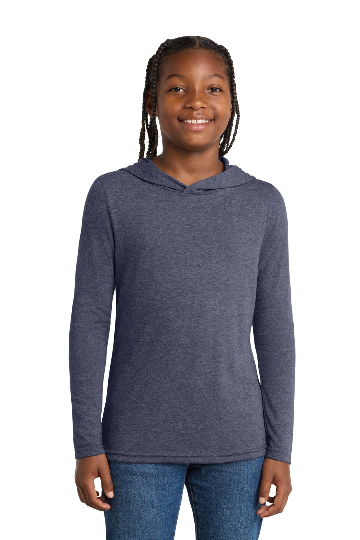 Custom Embroidery or DTF Print - District  ®  Youth Perfect Tri  ®  Long Sleeve Hoodie DT139Y