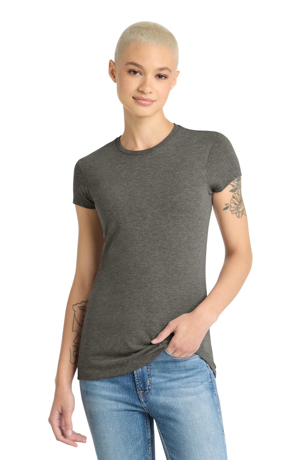 Custom Embroidery or DTF Print - District  ®  Women's Fitted Perfect Tri  ®  Tee. DT155