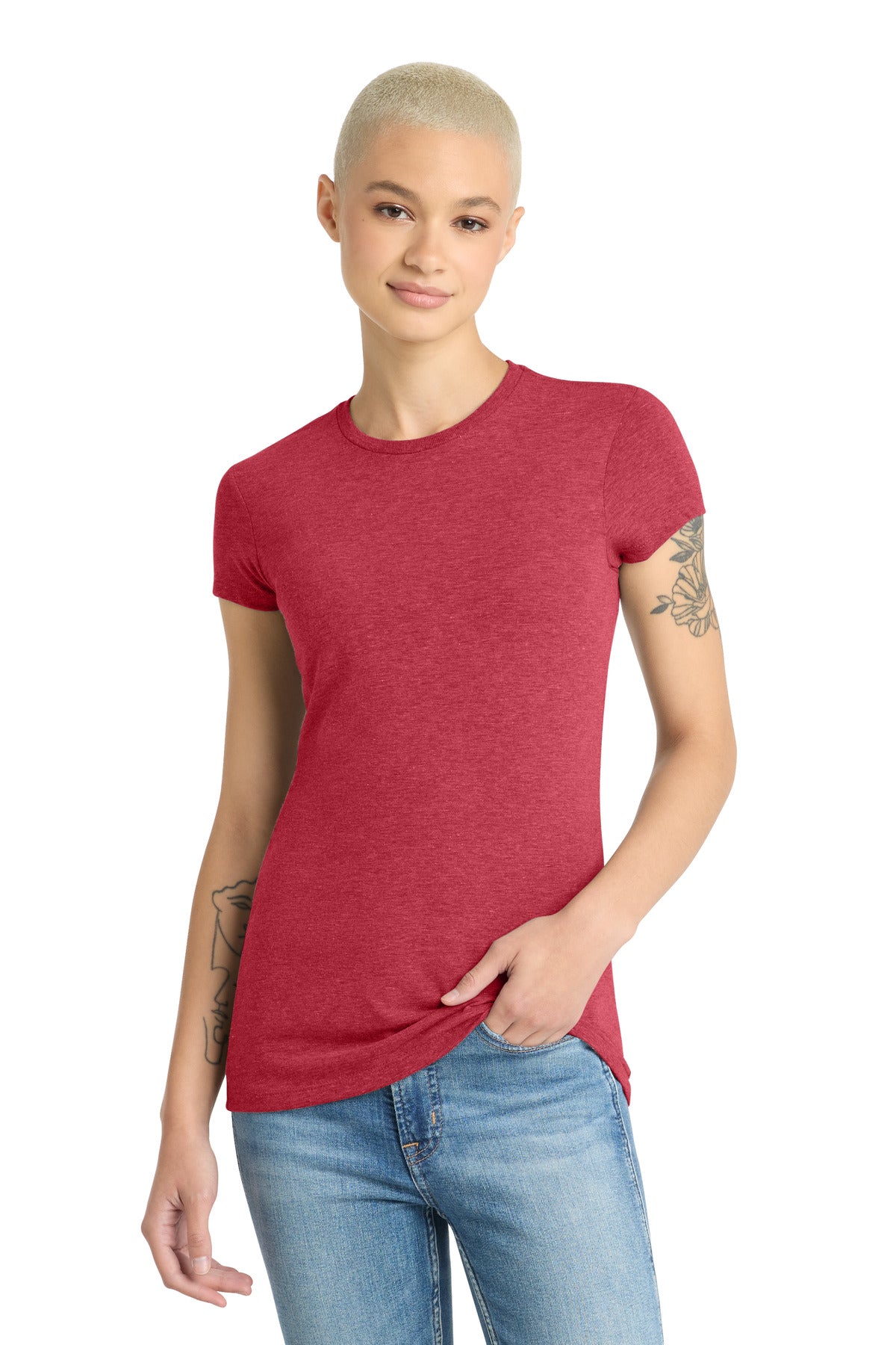 Custom Embroidery or DTF Print - District  ®  Women's Fitted Perfect Tri  ®  Tee. DT155