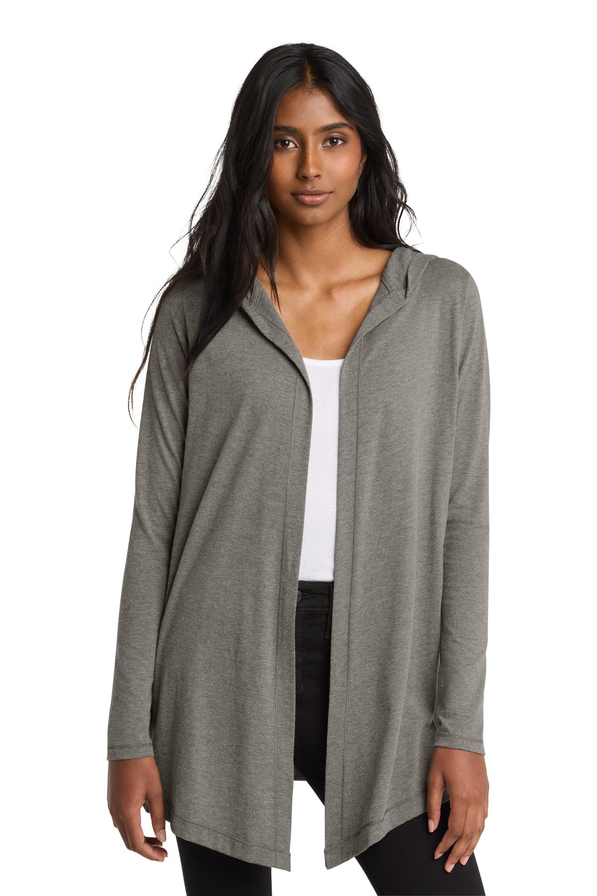 Custom Embroidery or DTF Print - District  ®  Women's Perfect Tri  ®  Hooded Cardigan. DT156