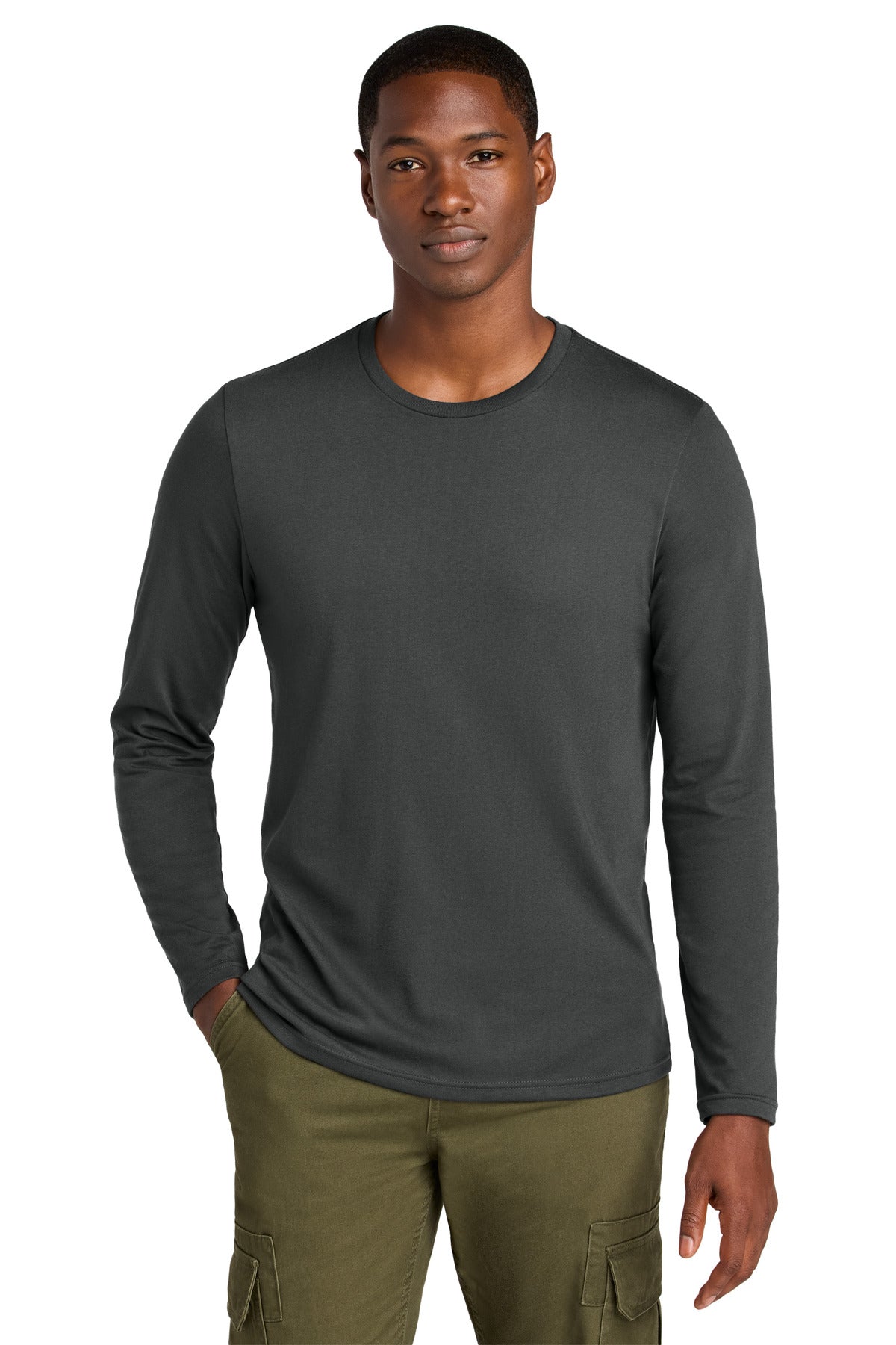 Custom Embroidery or DTF Print - District ®  Perfect Weight ®  CVC Long Sleeve Tee DT185