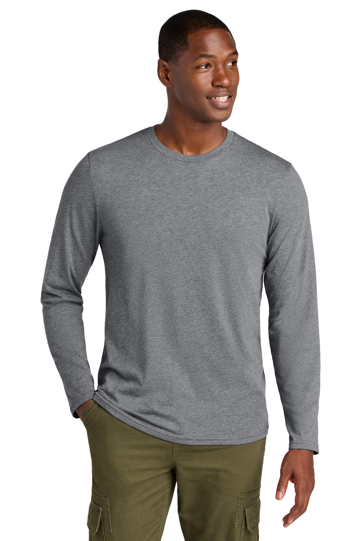 Custom Embroidery or DTF Print - District ®  Perfect Weight ®  CVC Long Sleeve Tee DT185