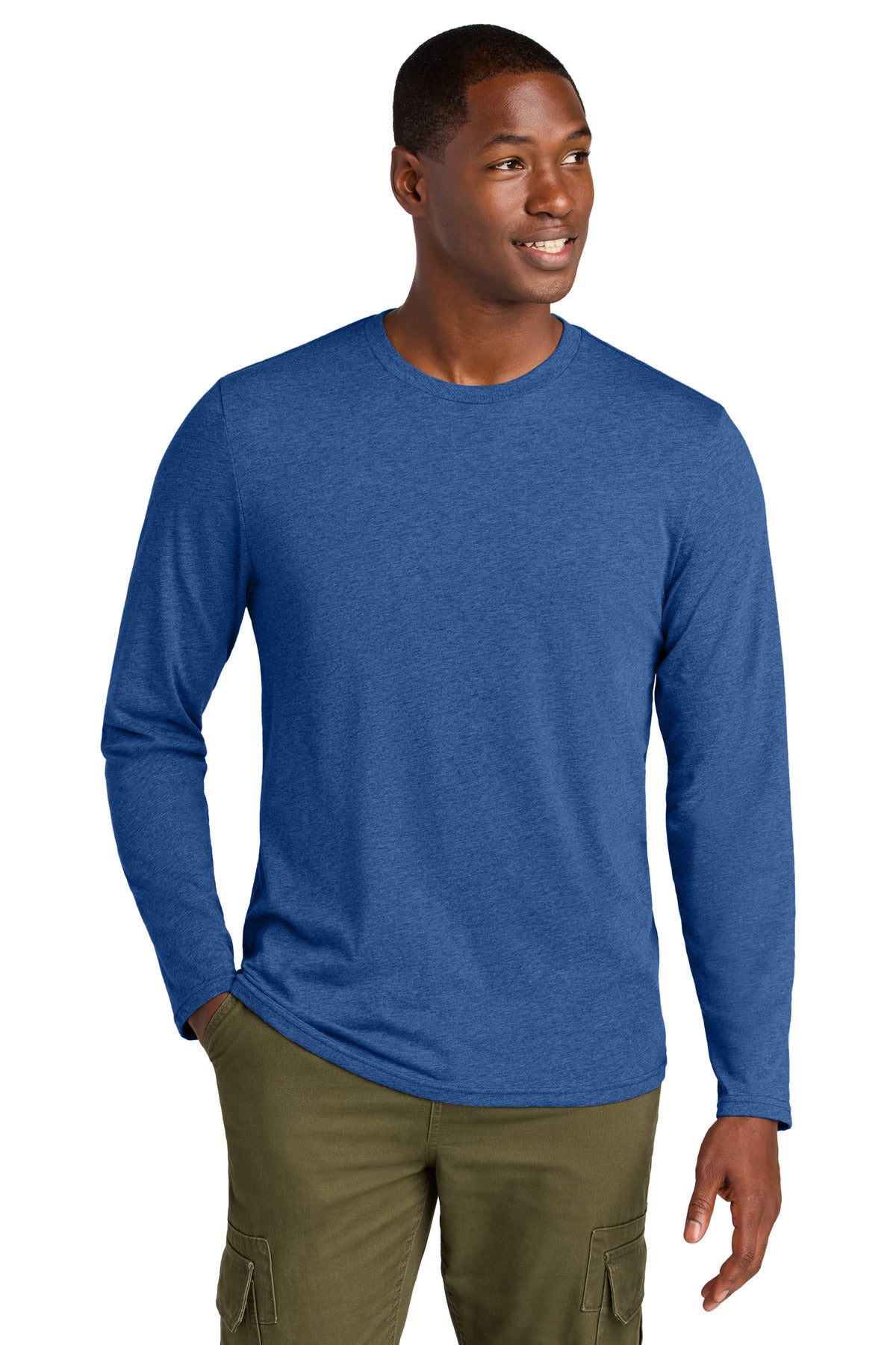 Custom Embroidery or DTF Print - District ®  Perfect Weight ®  CVC Long Sleeve Tee DT185