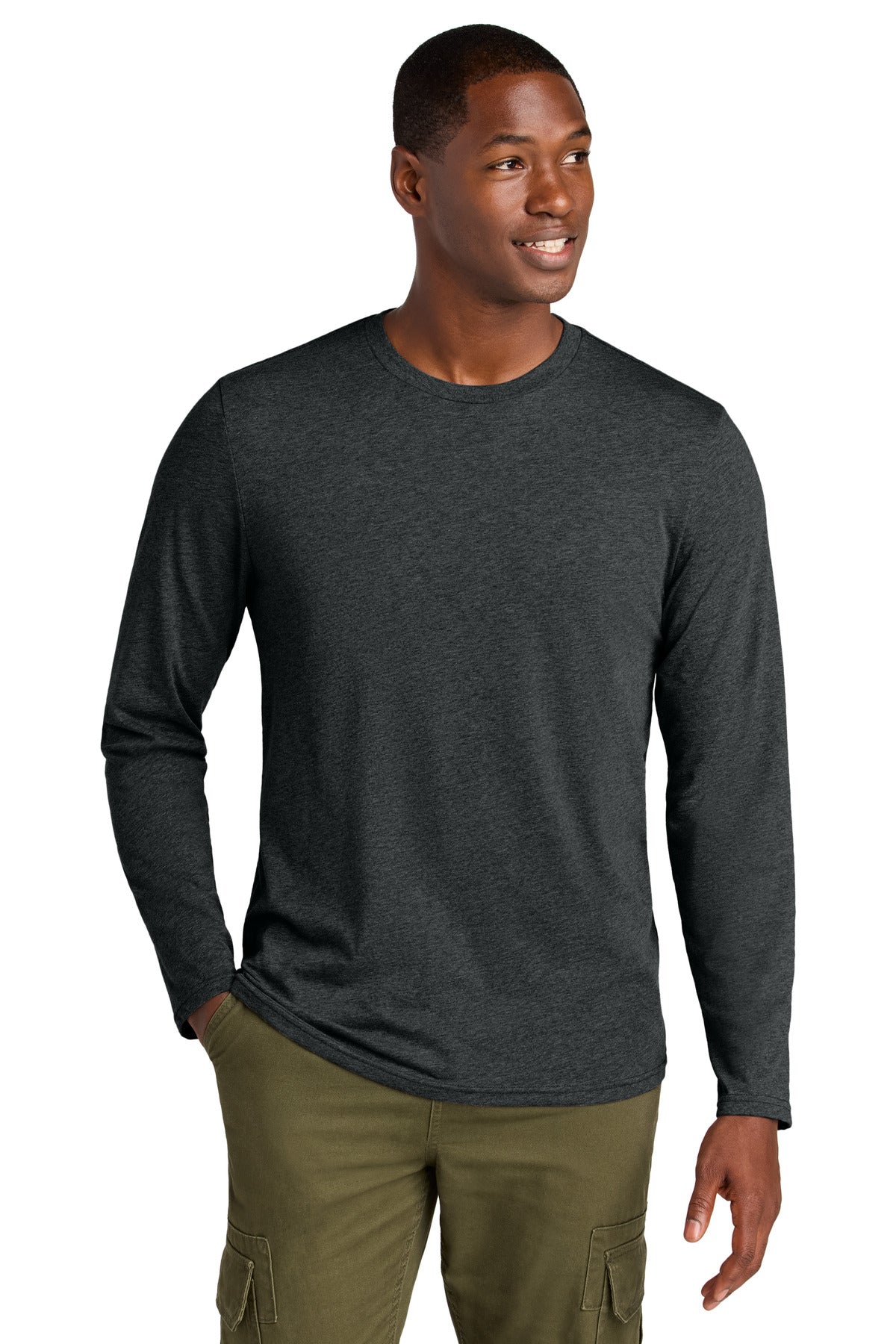 Custom Embroidery or DTF Print - District ®  Perfect Weight ®  CVC Long Sleeve Tee DT185