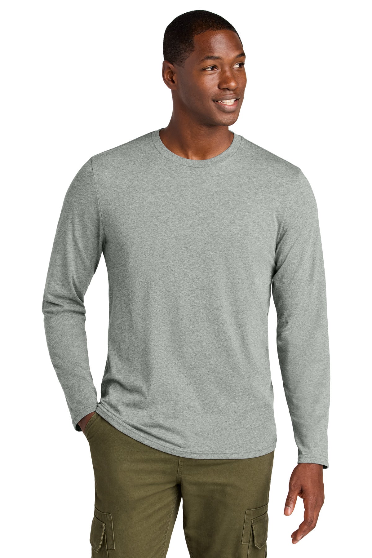 Custom Embroidery or DTF Print - District ®  Perfect Weight ®  CVC Long Sleeve Tee DT185