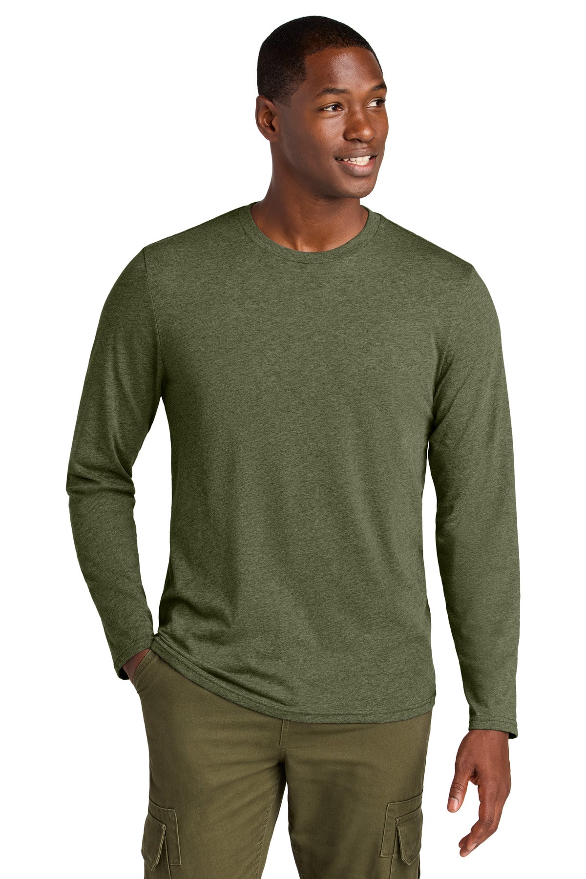 Custom Embroidery or DTF Print - District ®  Perfect Weight ®  CVC Long Sleeve Tee DT185