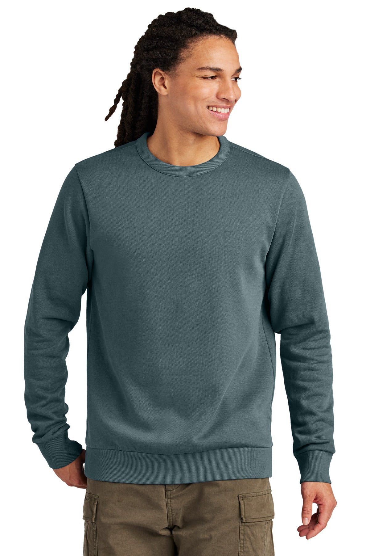 Custom Embroidery or DTF Print - District Wash ™  Fleece Crew DT2204