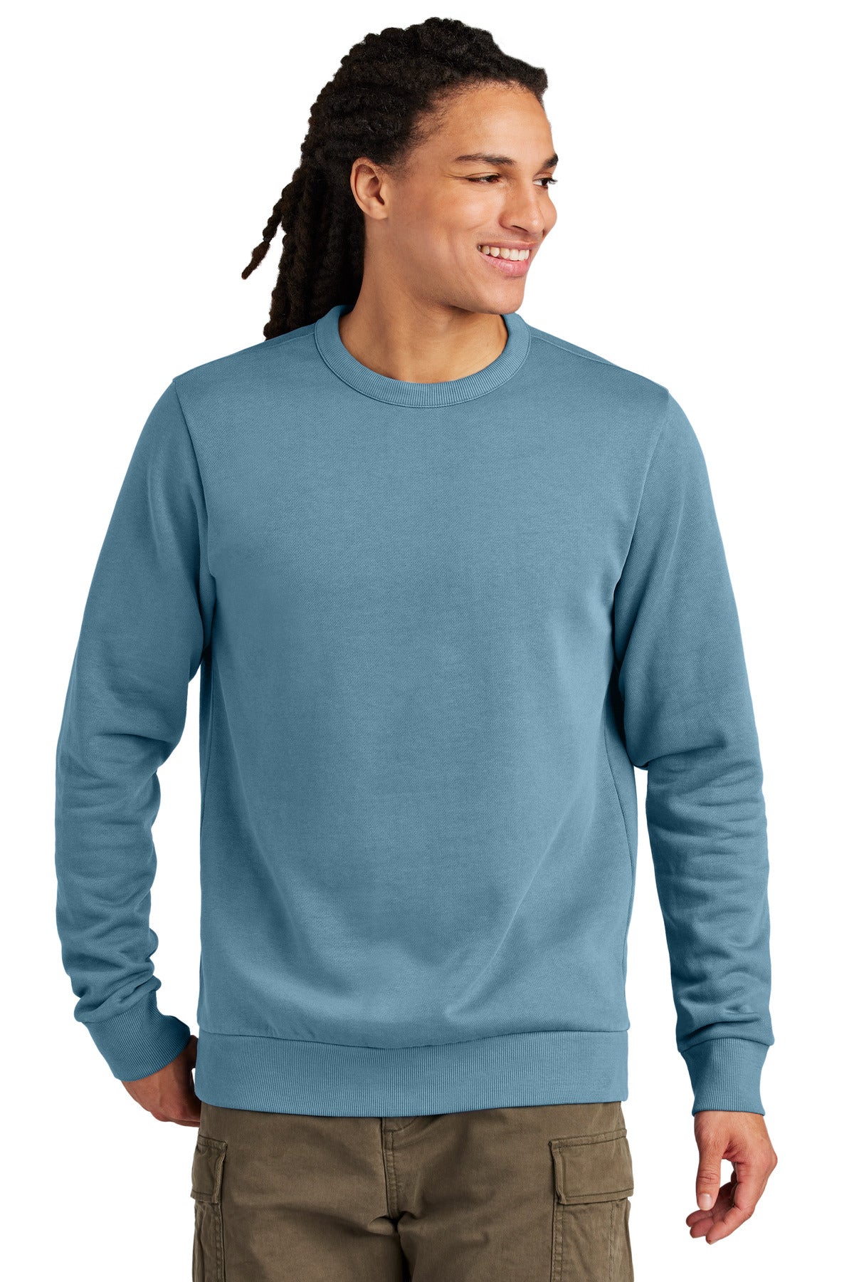 Custom Embroidery or DTF Print - District Wash ™  Fleece Crew DT2204
