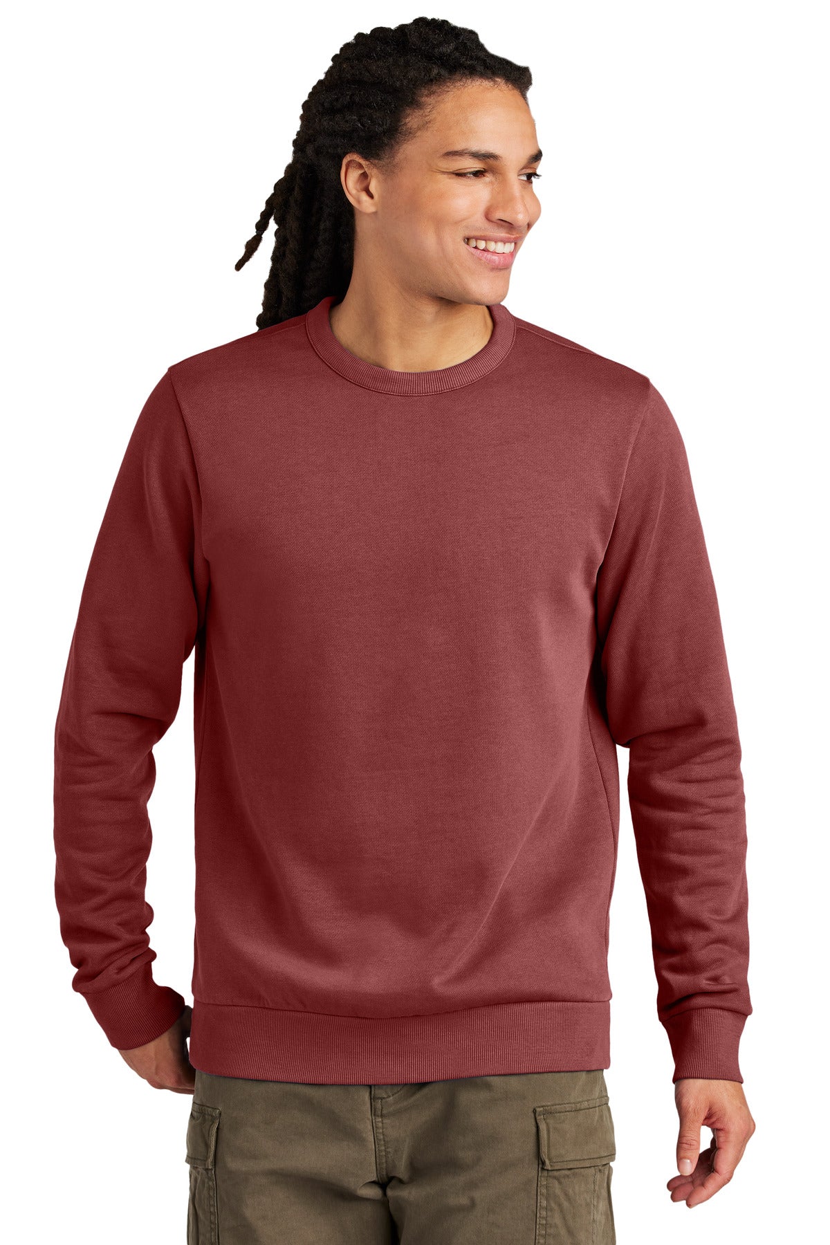 Custom Embroidery or DTF Print - District Wash ™  Fleece Crew DT2204