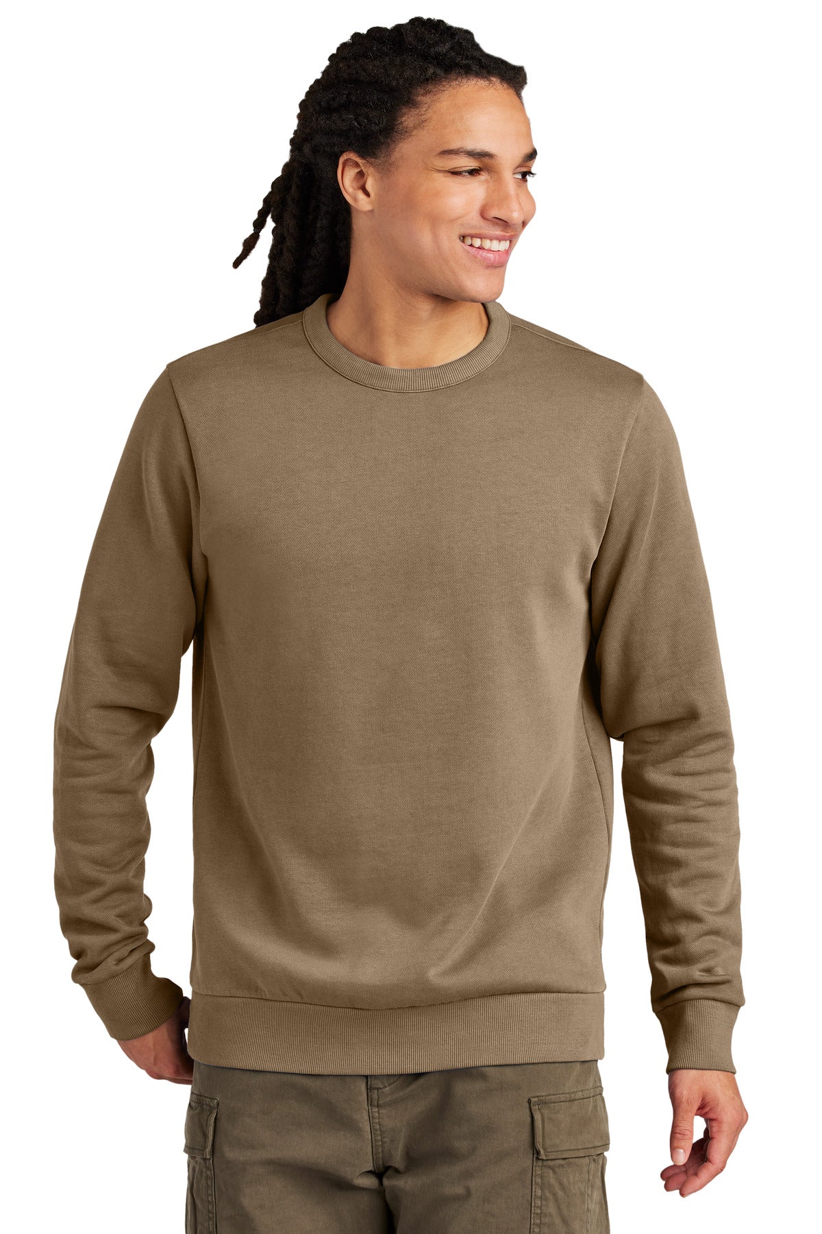 Custom Embroidery or DTF Print - District Wash ™  Fleece Crew DT2204