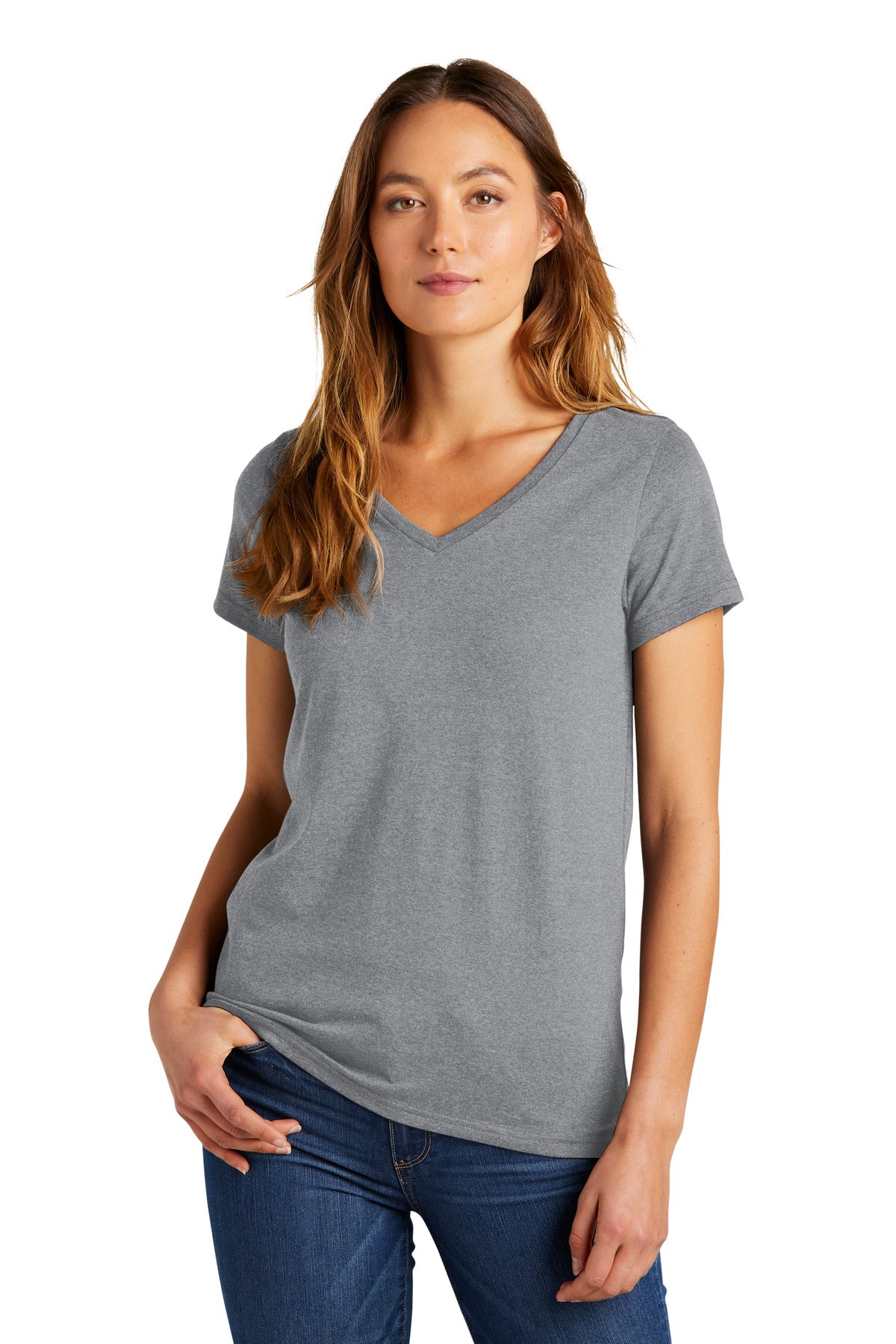 Custom Embroidery or DTF Print - District ®  Women's The Concert Tee ®  V-Neck DT5002