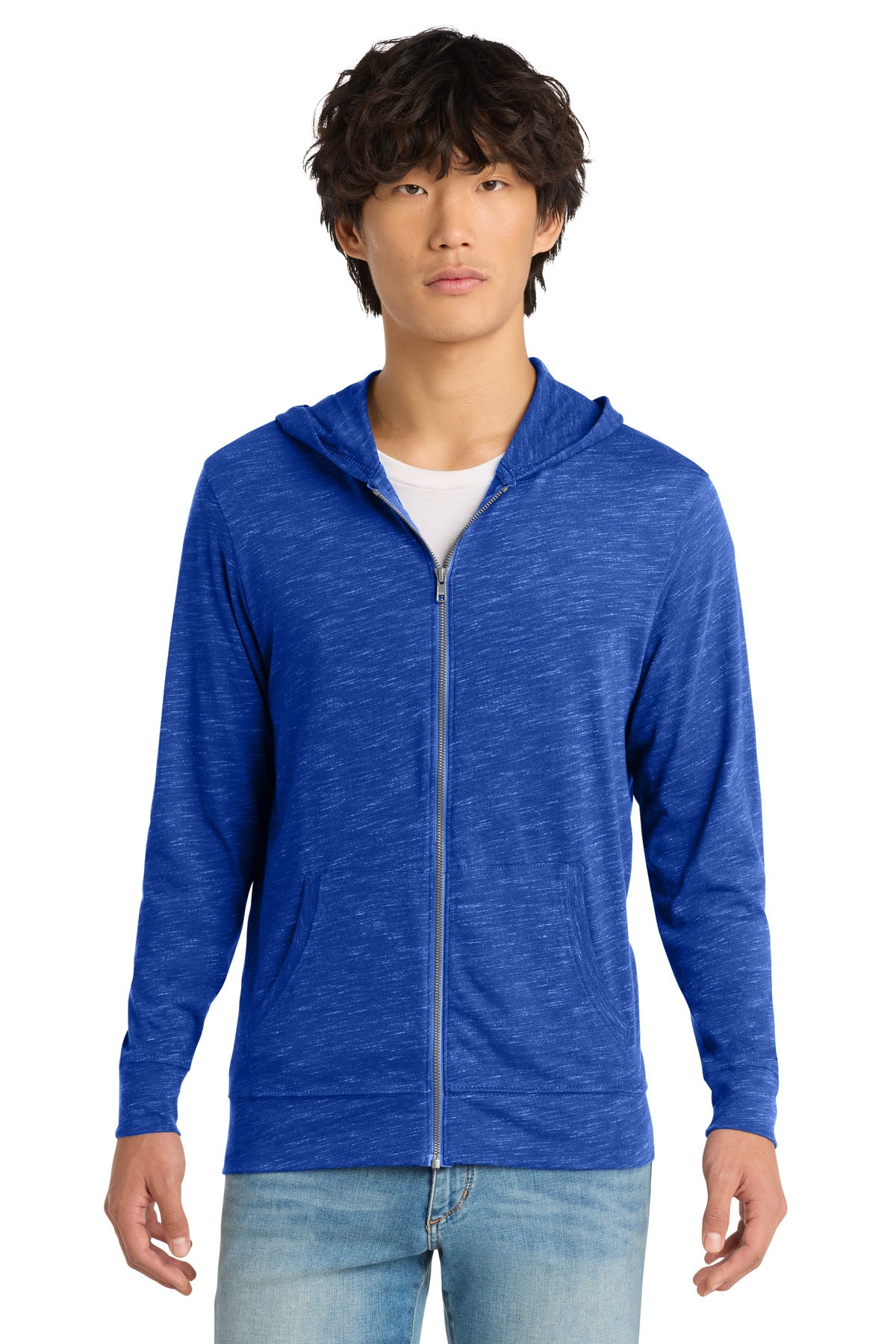 Custom Embroidery or DTF Print - District  ®  Medal Full-Zip Hoodie. DT565
