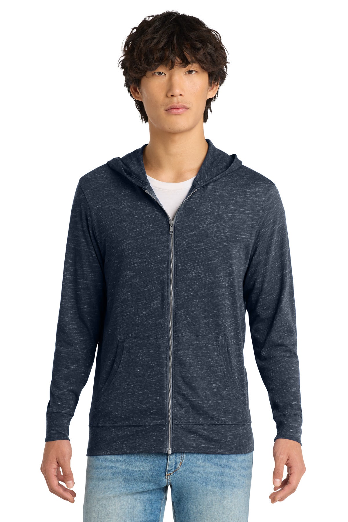 Custom Embroidery or DTF Print - District  ®  Medal Full-Zip Hoodie. DT565