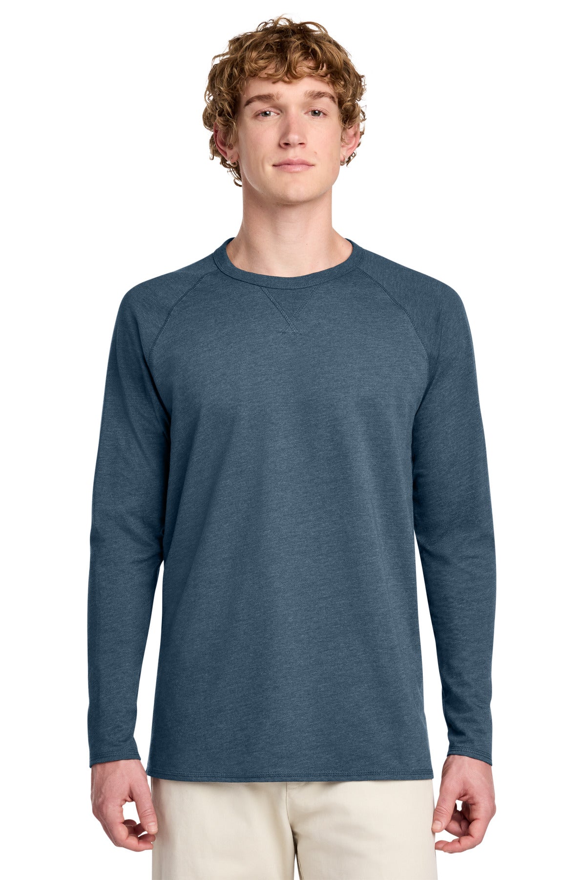 Custom Embroidery or DTF Print - District ®  Featherweight French Terry ™  Long Sleeve Crewneck DT572