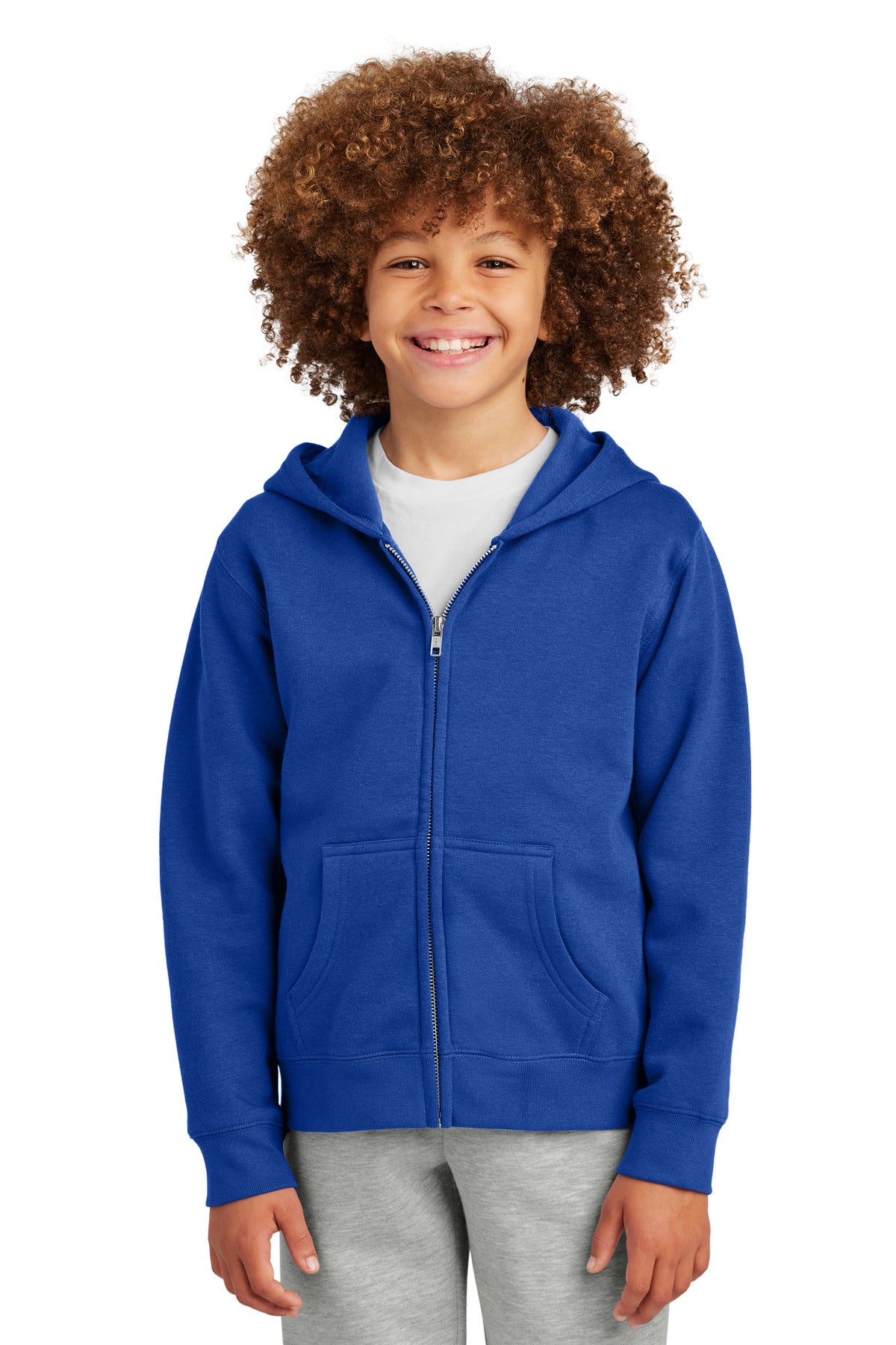 Custom Embroidery or DTF Print - District ®  Youth V.I.T. ™  Fleece Full-Zip Hoodie DT6102Y